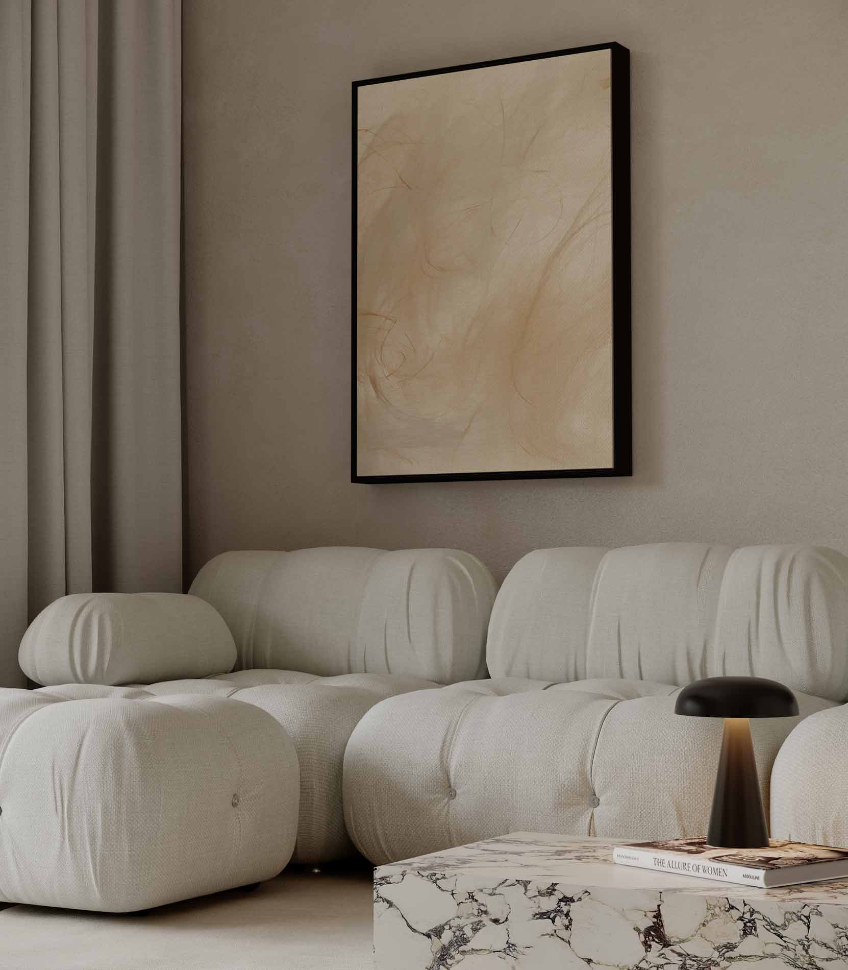 Beweeglijk beige met oranje accenten