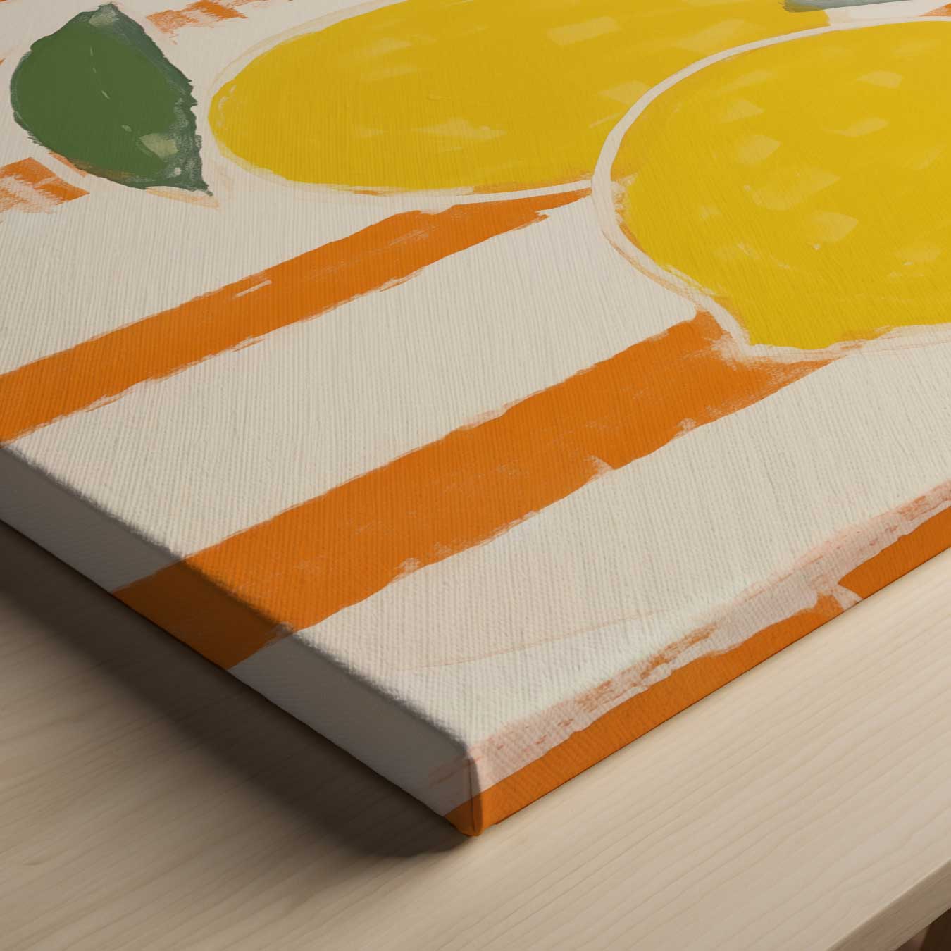 Lemons on a striped background