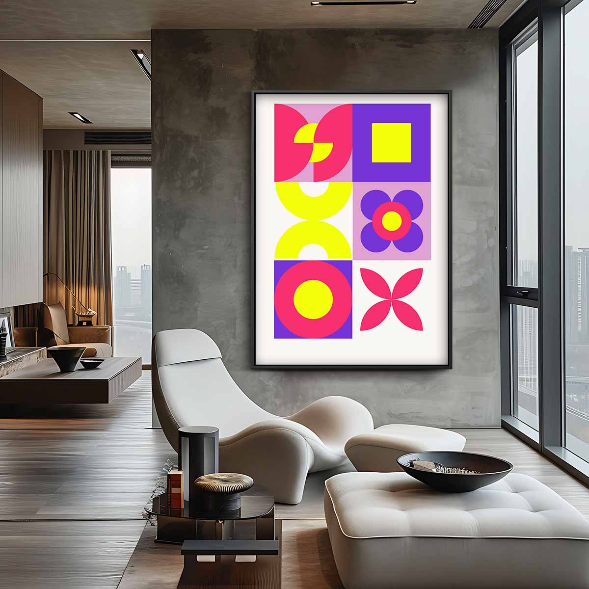 Bloemen Abstract Schilderij Kunstwerk-canvas-dibond-plexiglas-wanddecoratie-WallArtistic