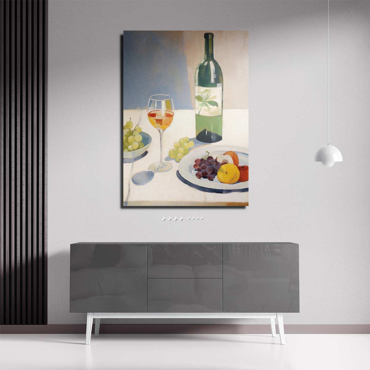 Stilleven met Wijn en Vruchten Kunstwerk-canvas-dibond-plexiglas-wanddecoratie-WallArtistic