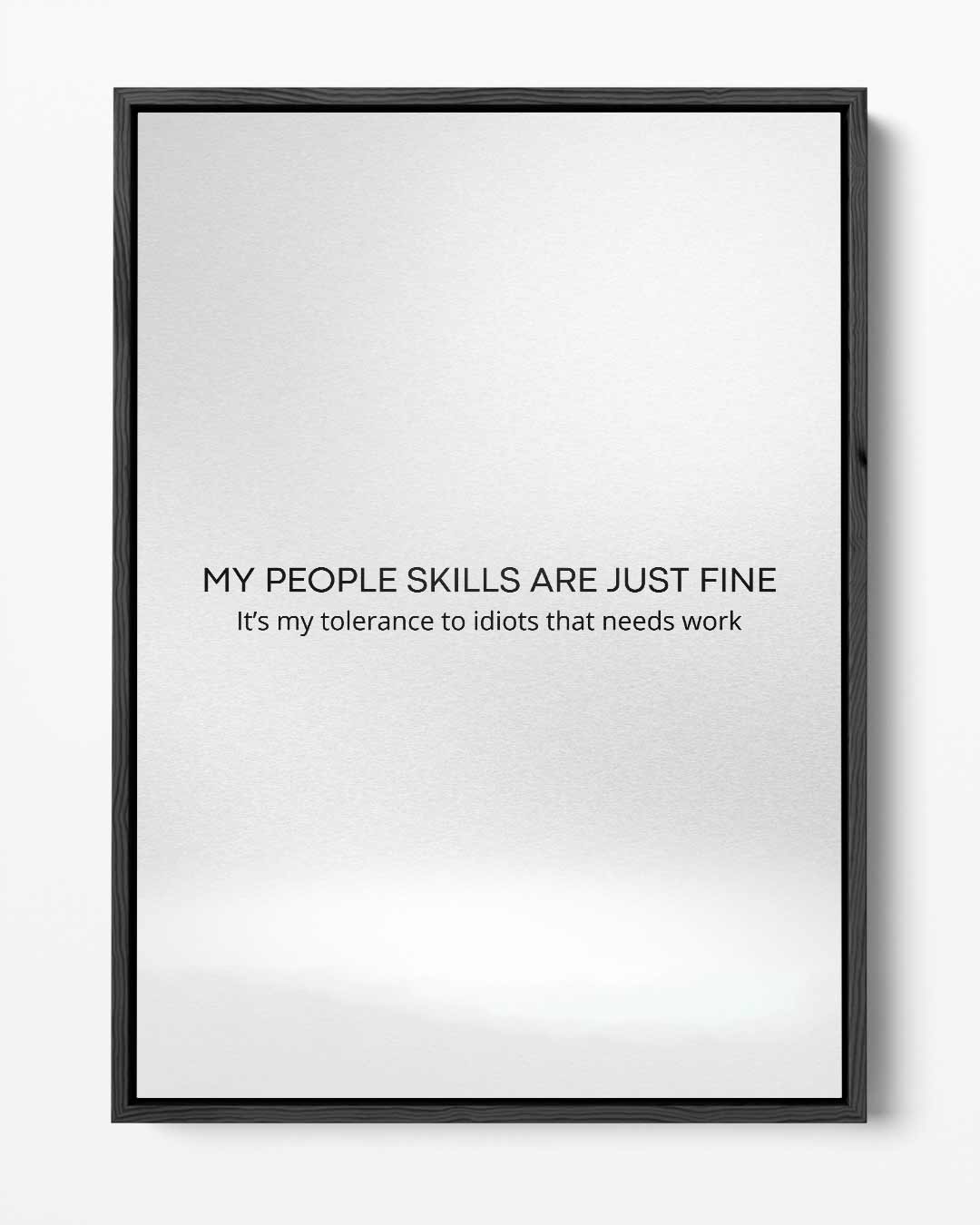 Grappige Tekstposter "People Skills Kunstwerk-canvas-dibond-plexiglas-wanddecoratie-WallArtistic
