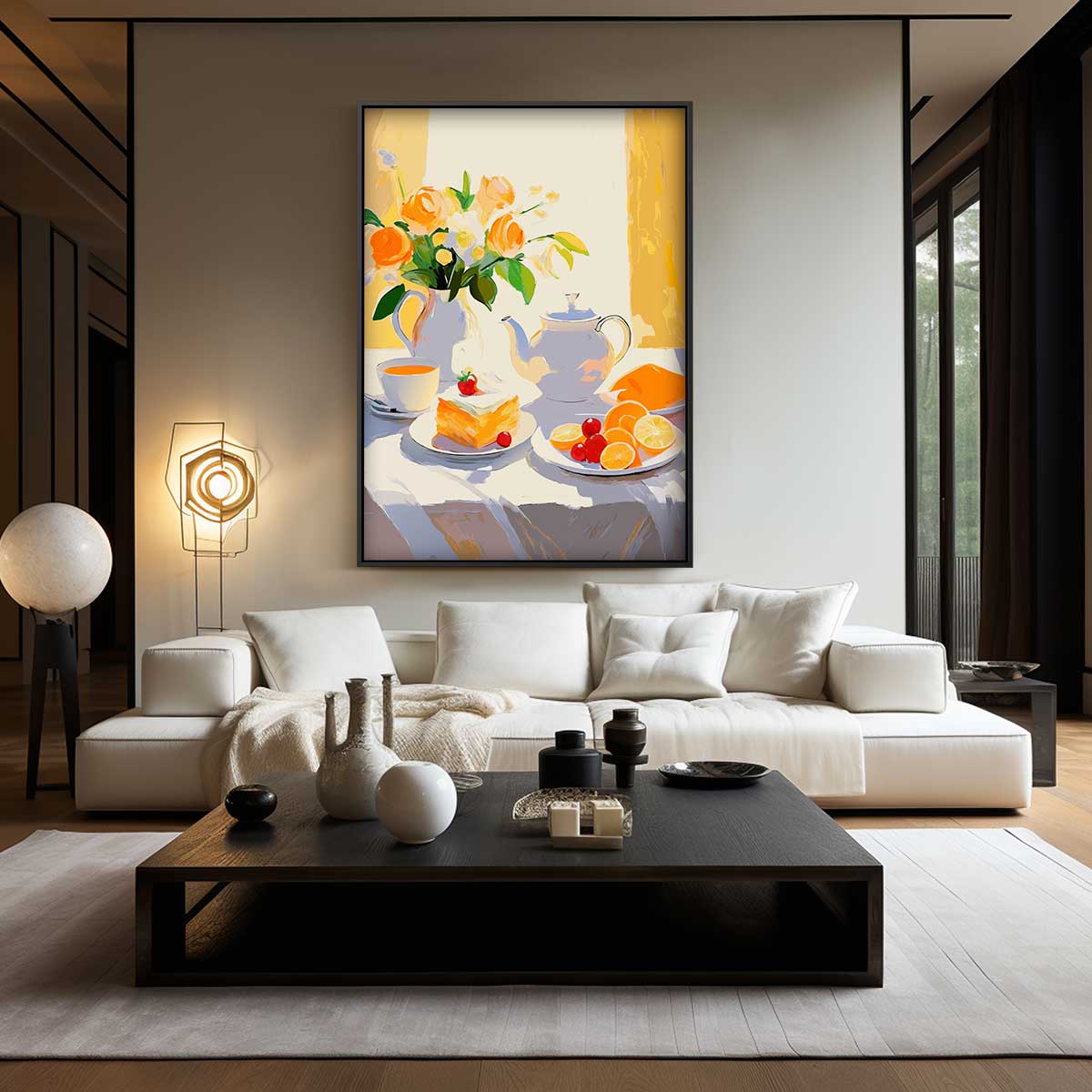 Zonnige Ontbijtstilleven Kunstwerk-canvas-dibond-plexiglas-wanddecoratie-WallArtistic