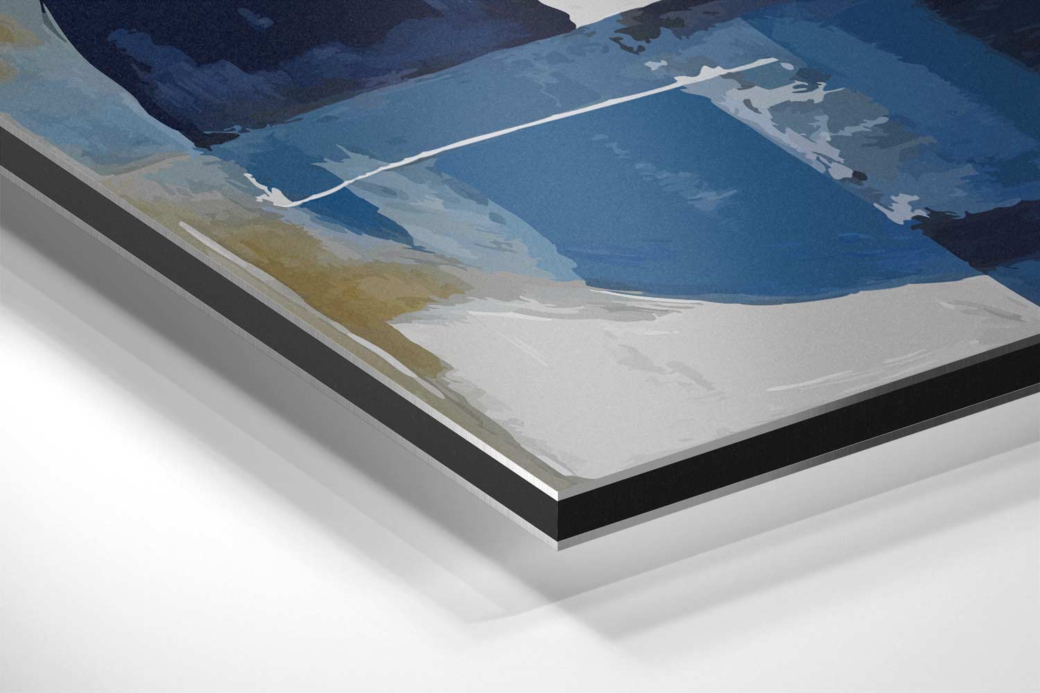 Abstract Geometrisch Blauw Kunstwerk-canvas-dibond-plexiglas-wanddecoratie-WallArtistic