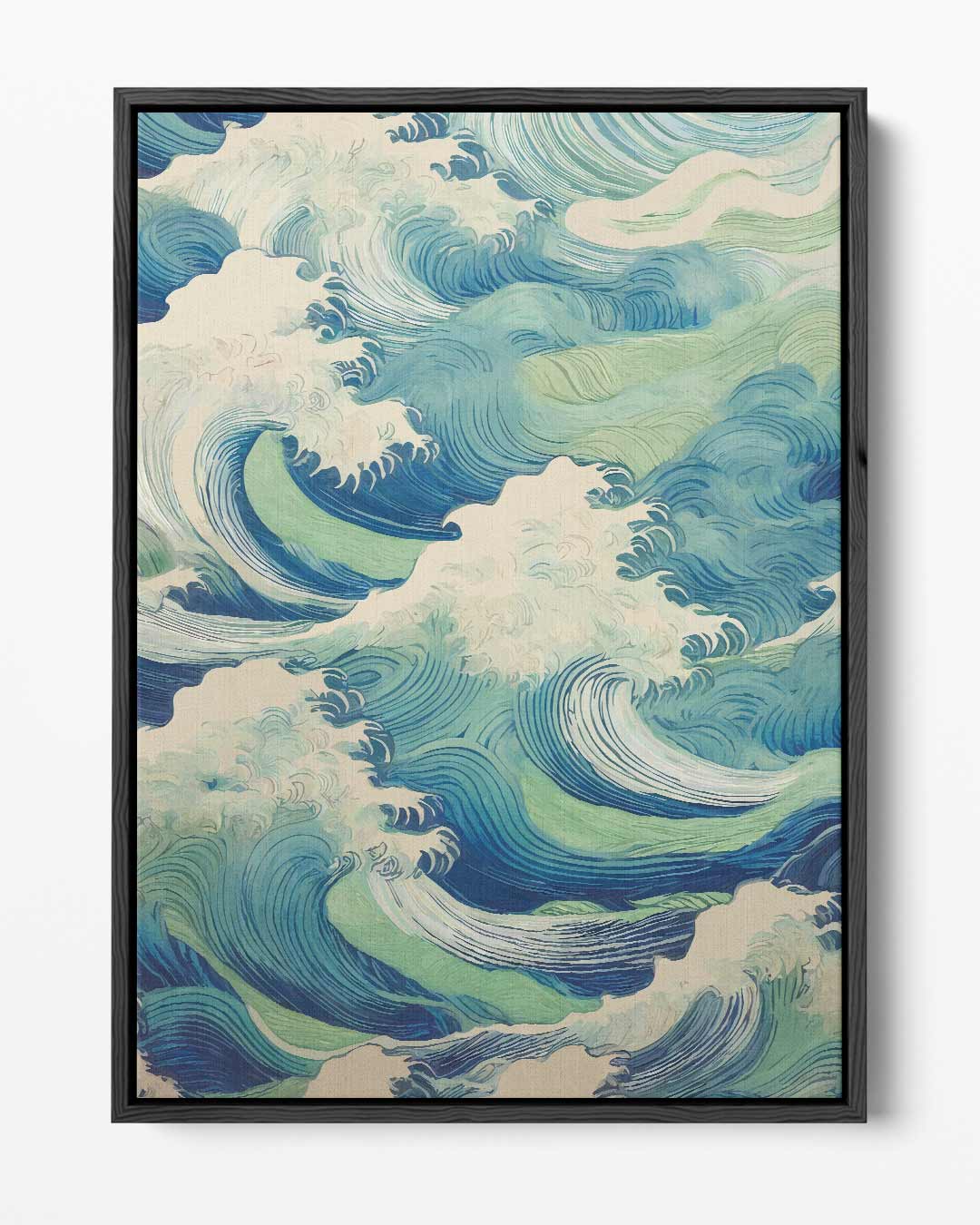 Golvende Blauwe Zee Kunstwerk-canvas-dibond-plexiglas-wanddecoratie-WallArtistic