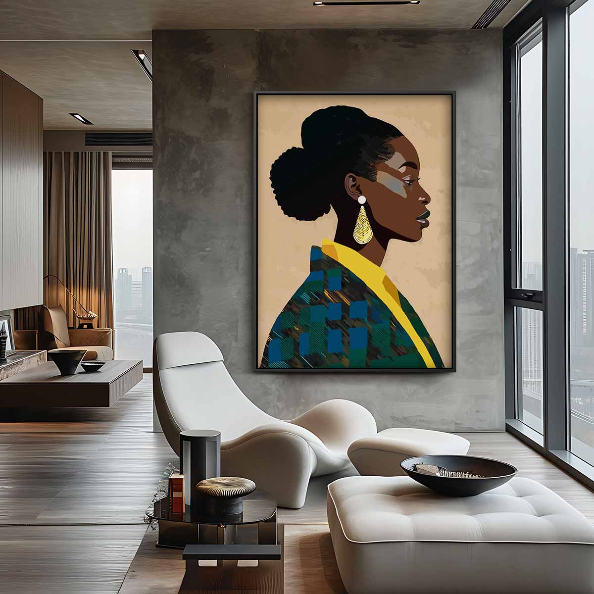 Tijdloze Elegantie in Kleur Kunstwerk-canvas-dibond-plexiglas-wanddecoratie-WallArtistic