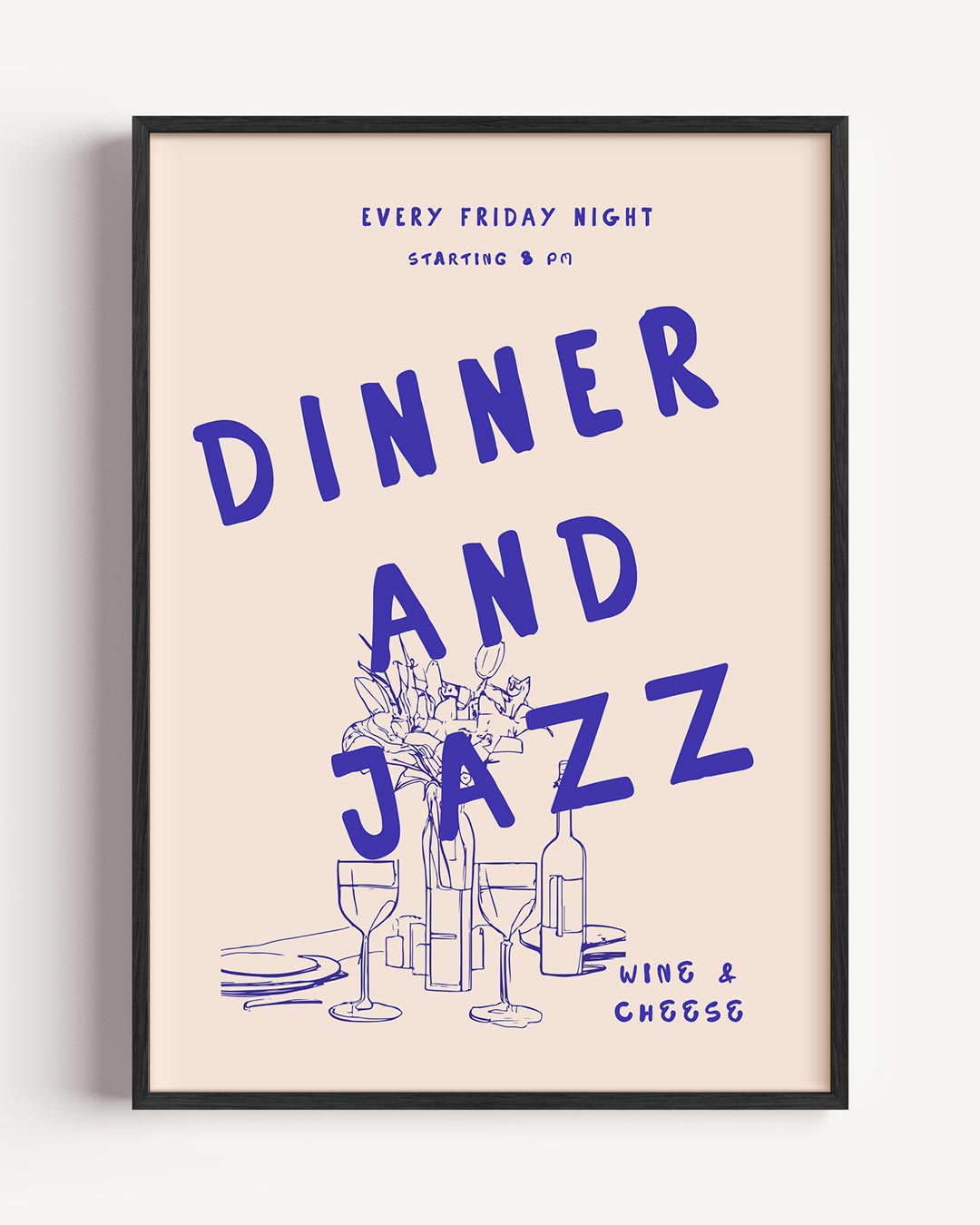 Gezellige Avond met Jazz en Diner Poster-WallArtistic