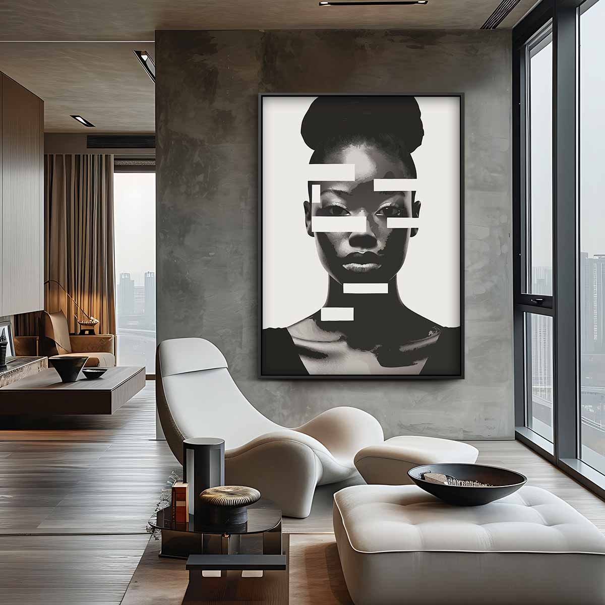 Moderne Gezichtsillusie Kunstwerk-canvas-dibond-plexiglas-wanddecoratie-WallArtistic
