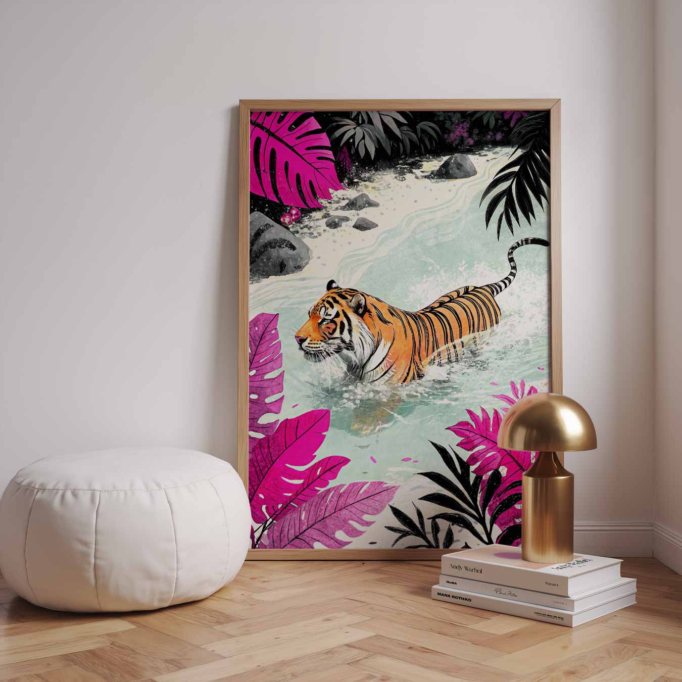 Tropische Tijger in het Water Poster-WallArtistic