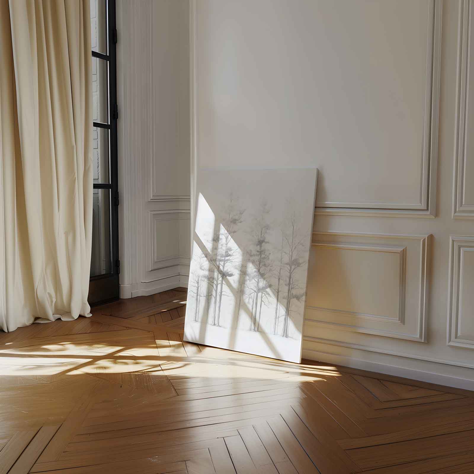 Mystieke Mistige Bomen Kunstwerk-canvas-dibond-plexiglas-wanddecoratie-WallArtistic