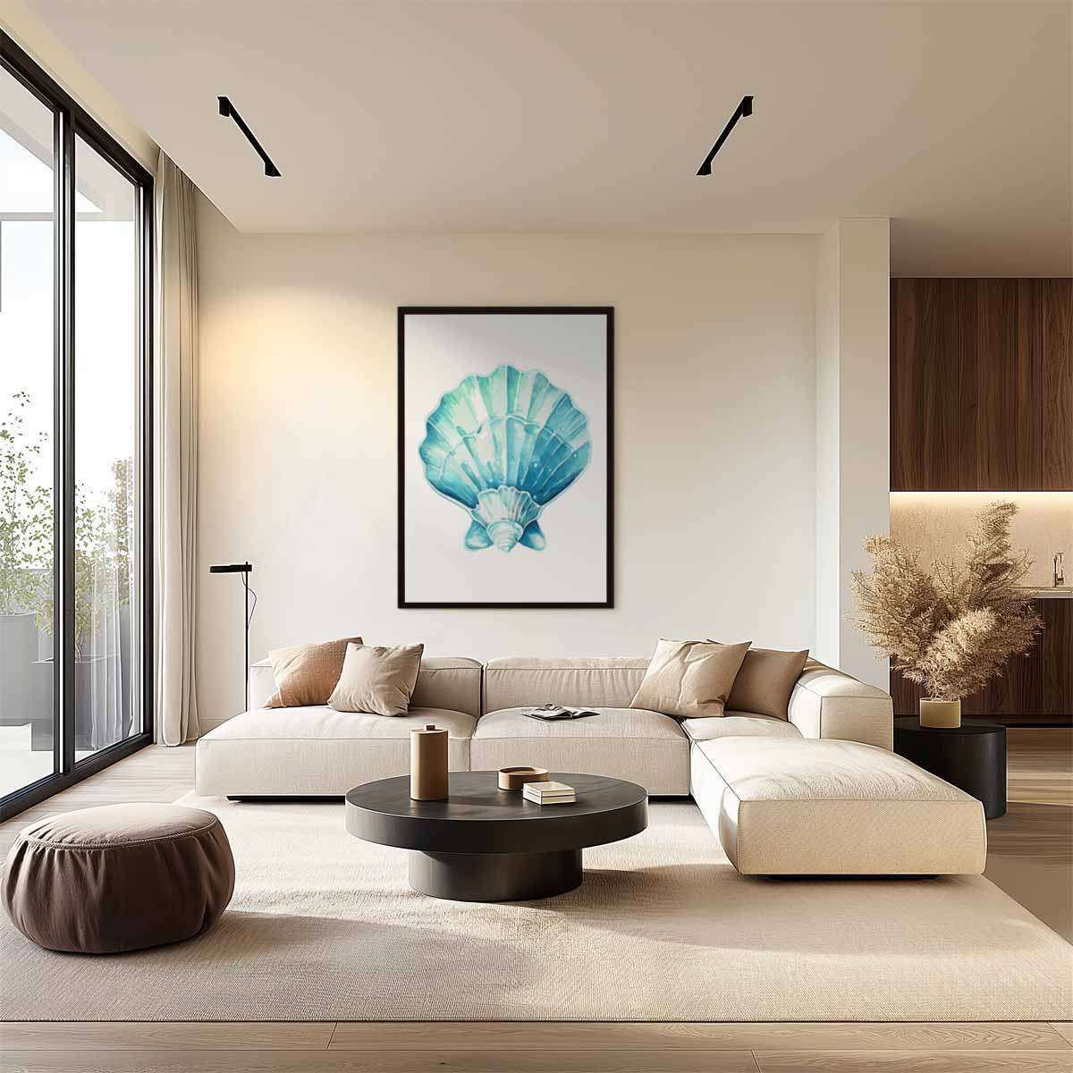 Zeeschelp Aquarelprint Kunstwerk-canvas-dibond-plexiglas-wanddecoratie-WallArtistic