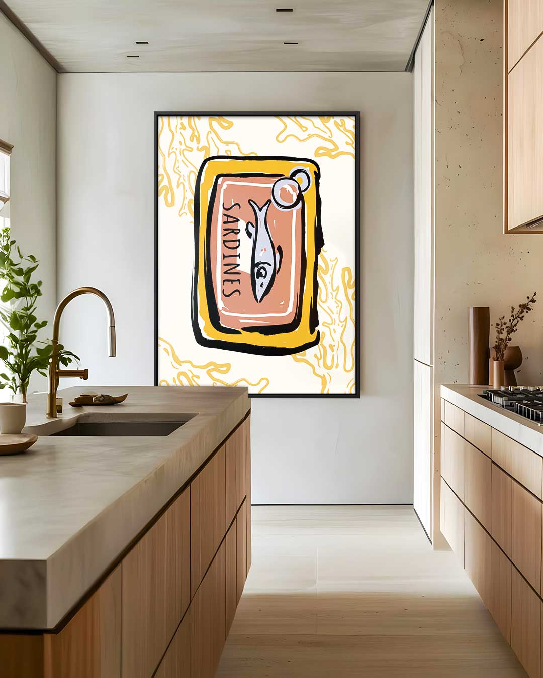 Sardines in Blik Pop Art Kunstwerk-canvas-dibond-plexiglas-wanddecoratie-WallArtistic