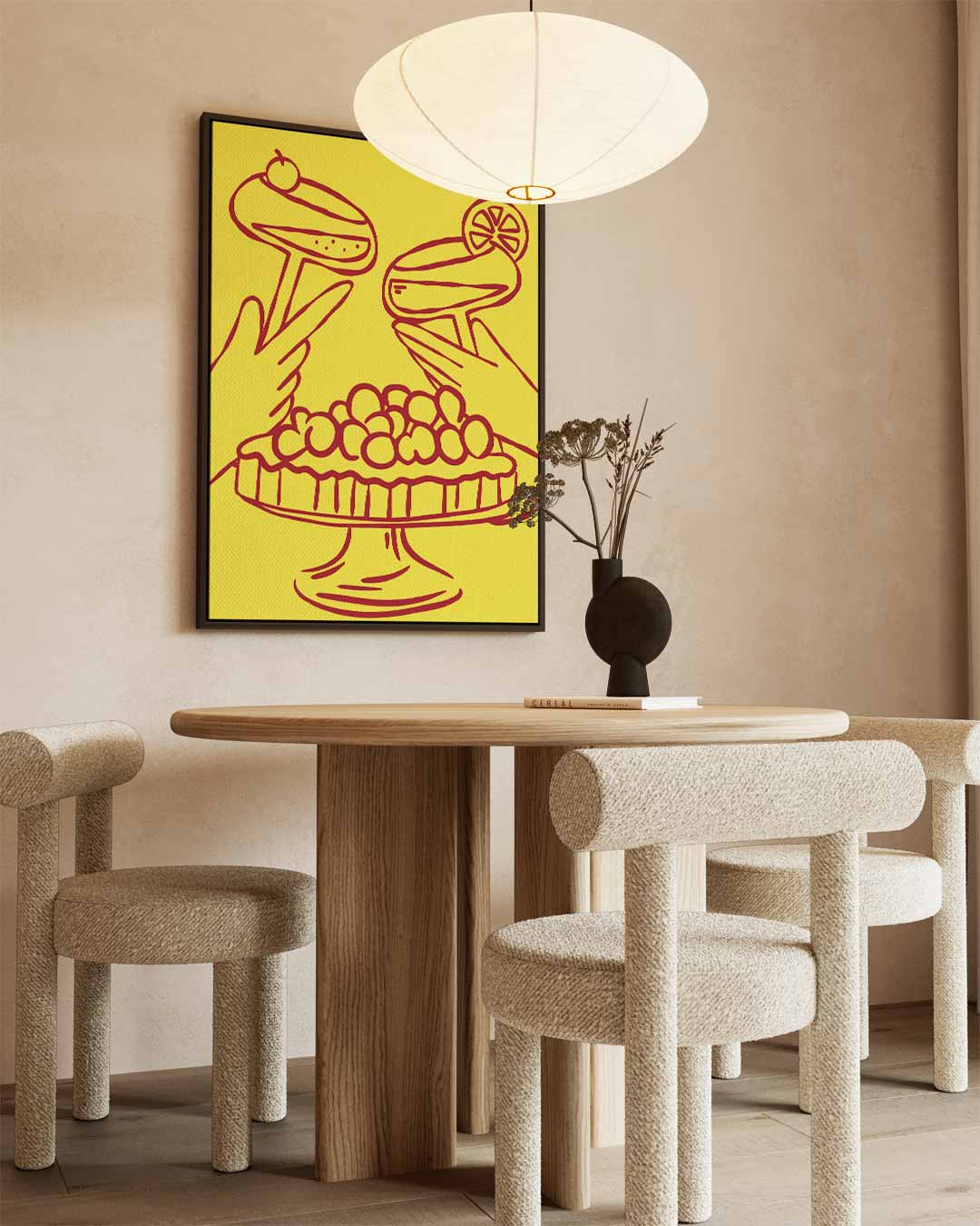 Feestelijke Toast en Taart Kunstwerk-canvas-dibond-plexiglas-wanddecoratie-WallArtistic