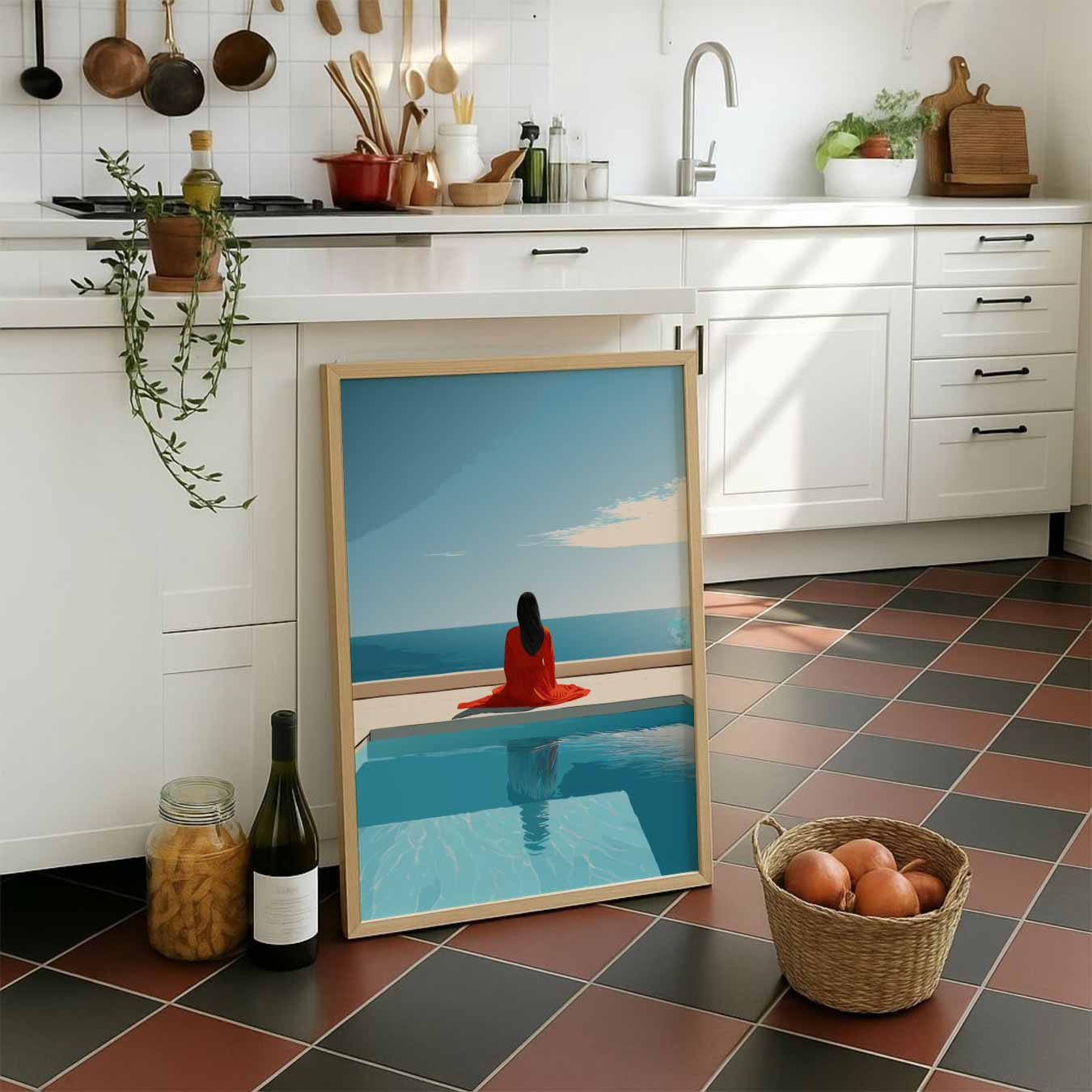 Dagdromen bij het Zwembad Poster-WallArtistic