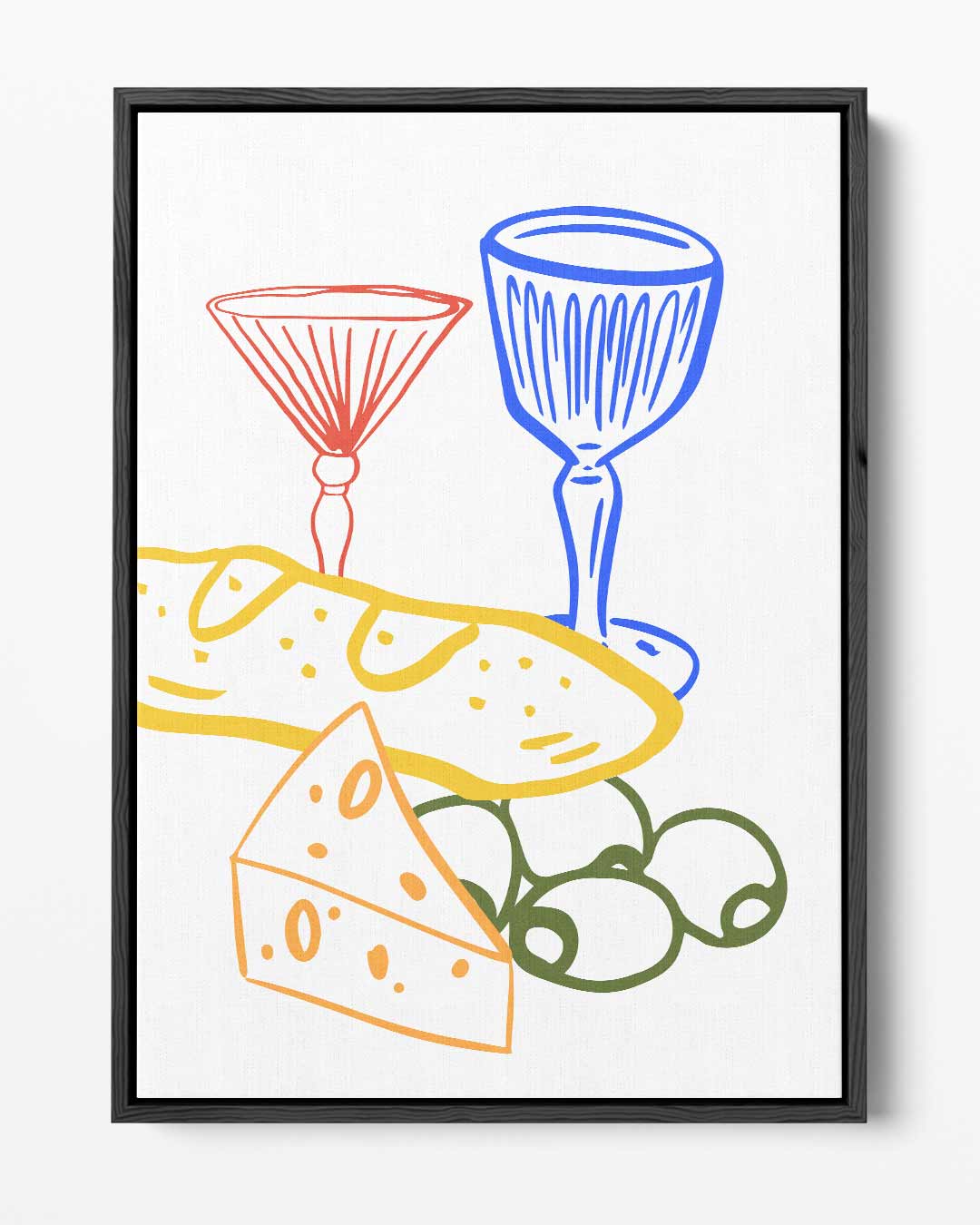 Kleurrijke Vintage Borrelstilleven Kunstwerk-canvas-dibond-plexiglas-wanddecoratie-WallArtistic