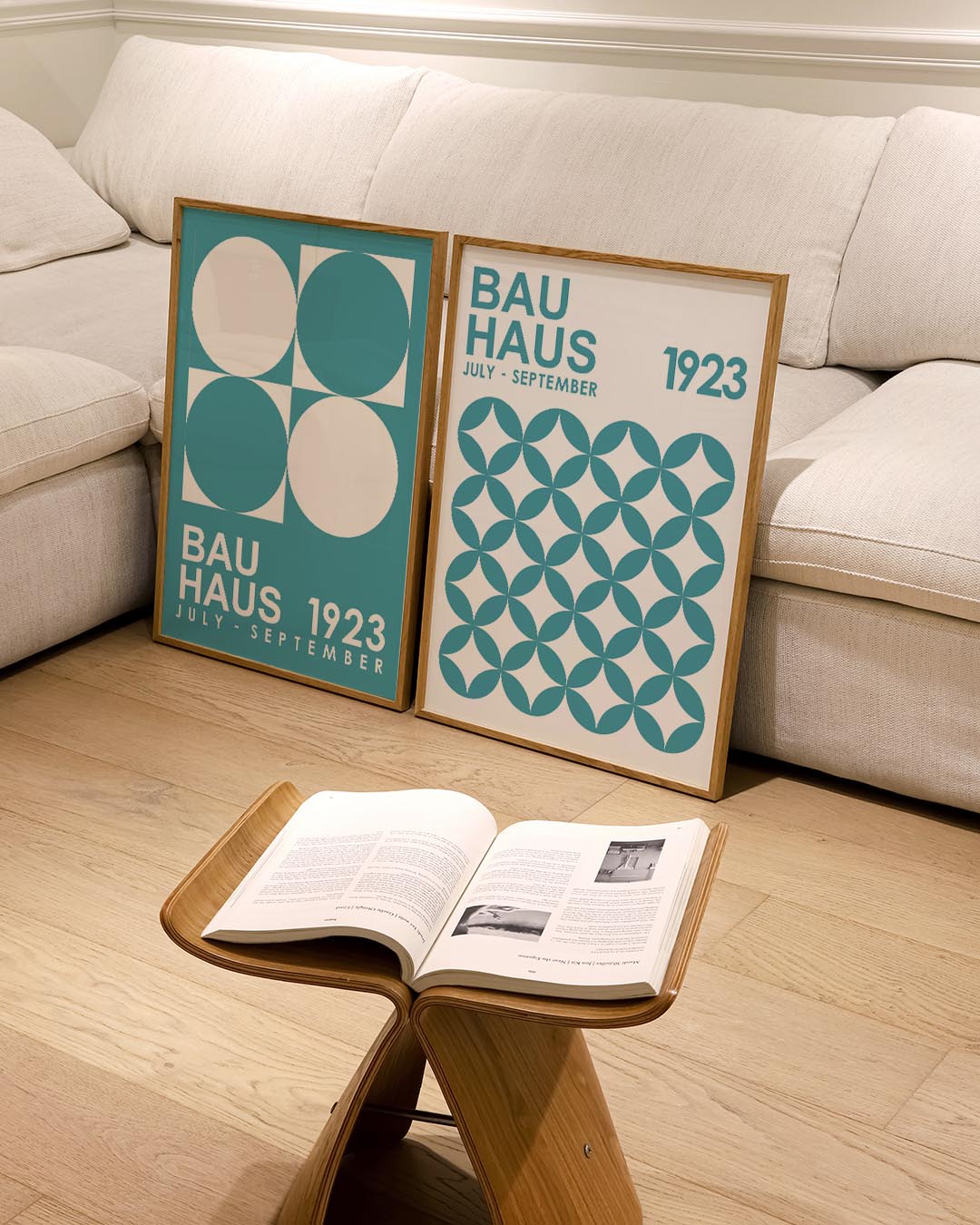 Cirkelpatroon blauw Posterset