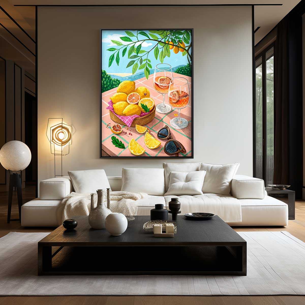 Zomerse Citrus Tafereel Kunstwerk-canvas-dibond-plexiglas-wanddecoratie-WallArtistic