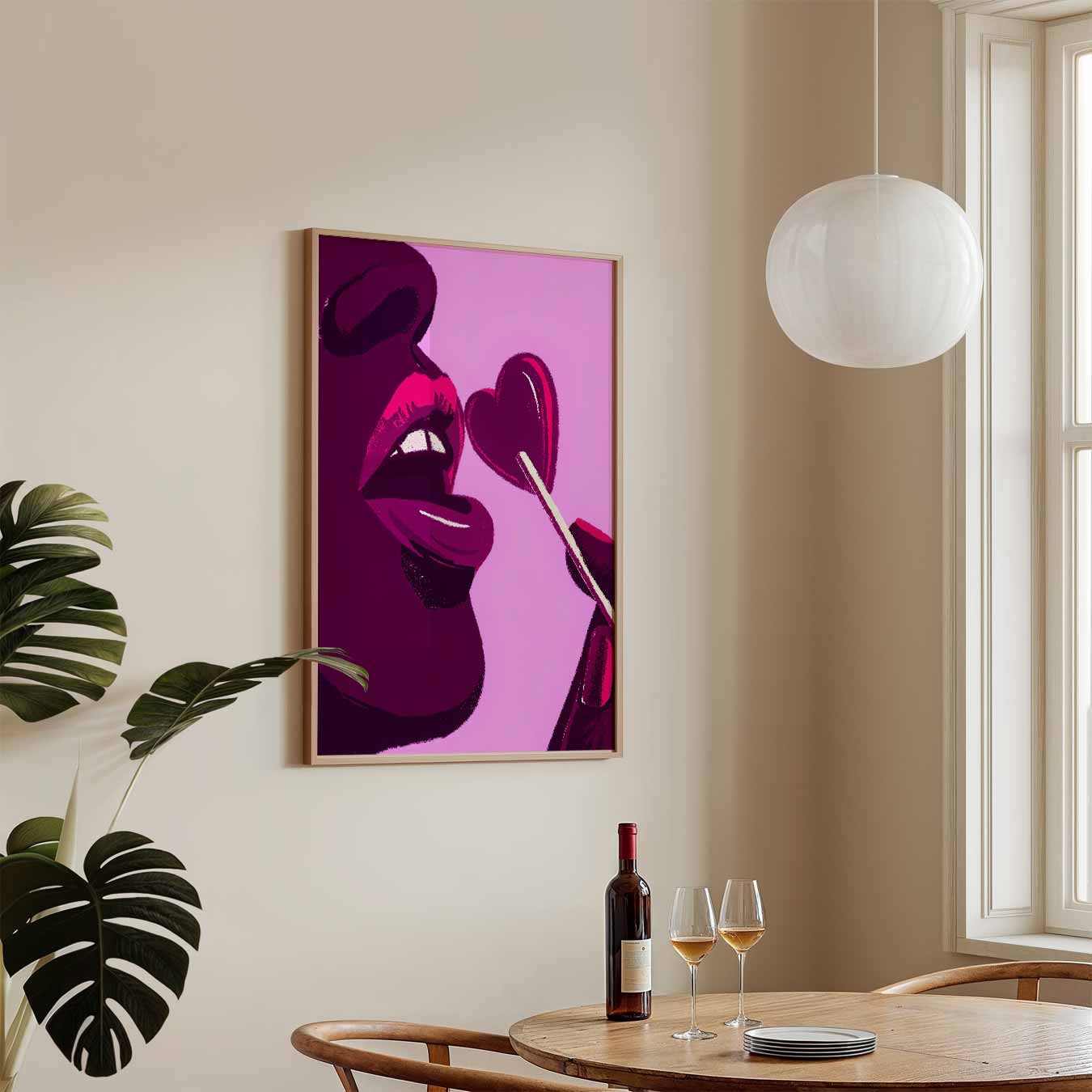 Verleidelijke Lippen en Hart Lolly Poster