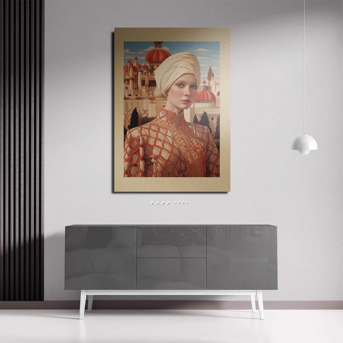 Oosterse Dromen Portret Kunstwerk-canvas-dibond-plexiglas-wanddecoratie-WallArtistic