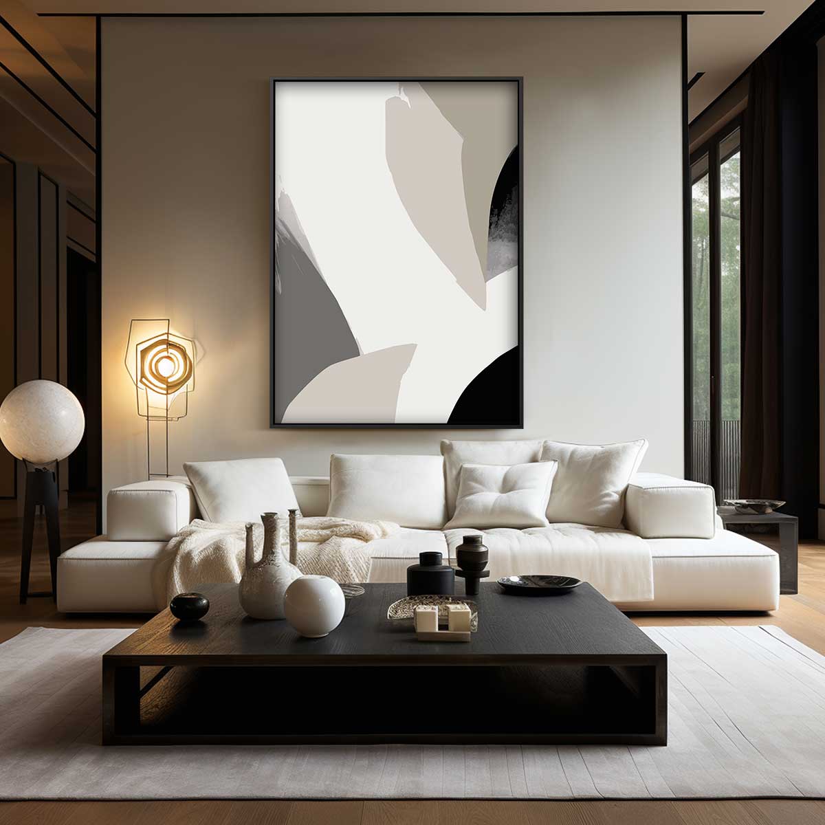 Abstracte Harmonie in Aardetinten Kunstwerk-canvas-dibond-plexiglas-wanddecoratie-WallArtistic