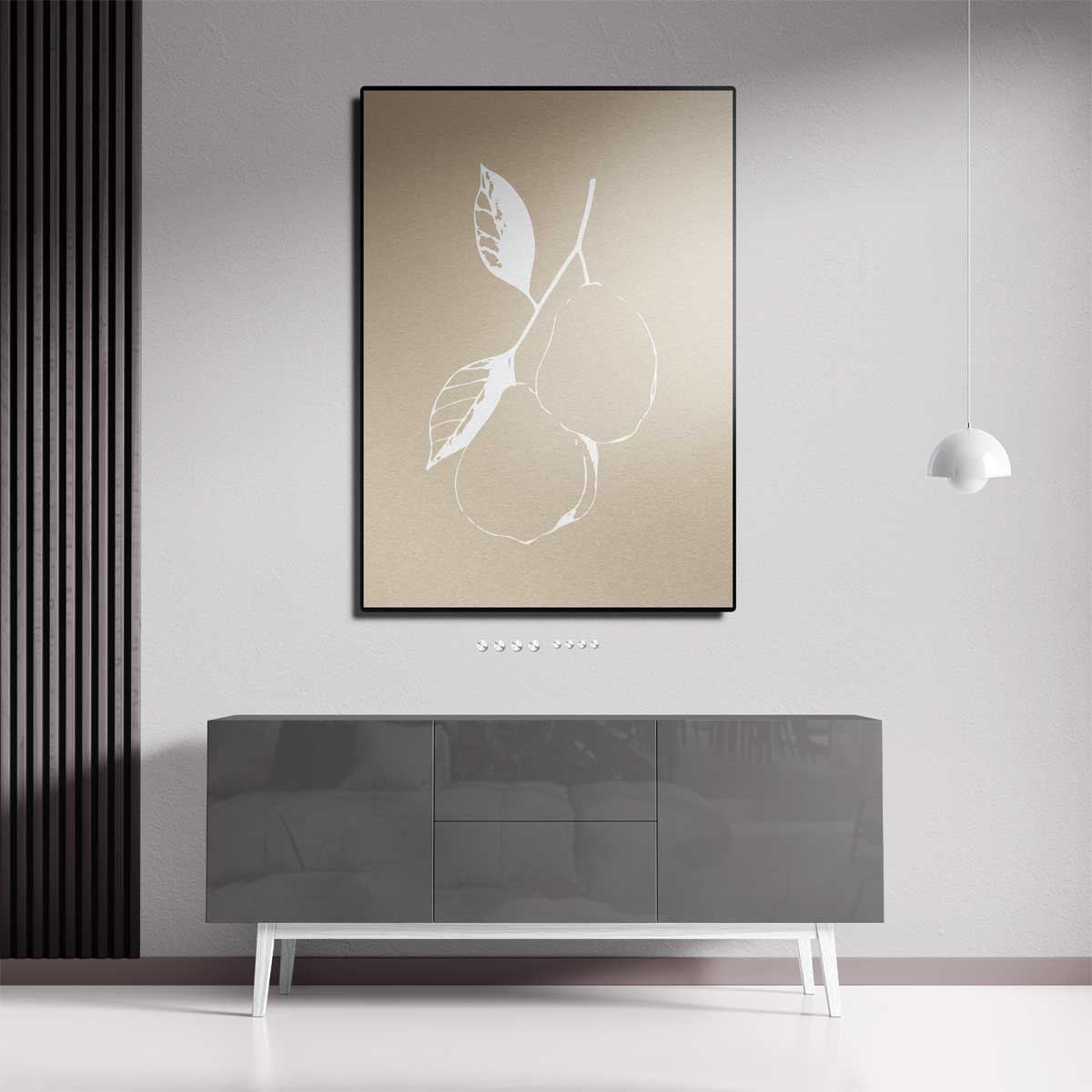 Pears in Silhouette Kunstwerk-canvas-dibond-plexiglas-wanddecoratie-WallArtistic