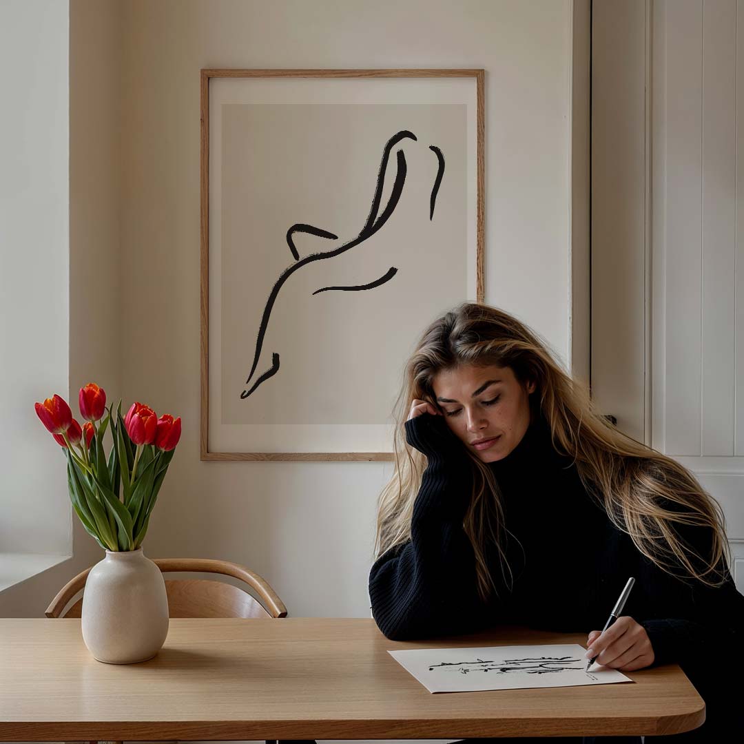 Minimalistische Stijlvolle Lijntekening Poster-WallArtistic