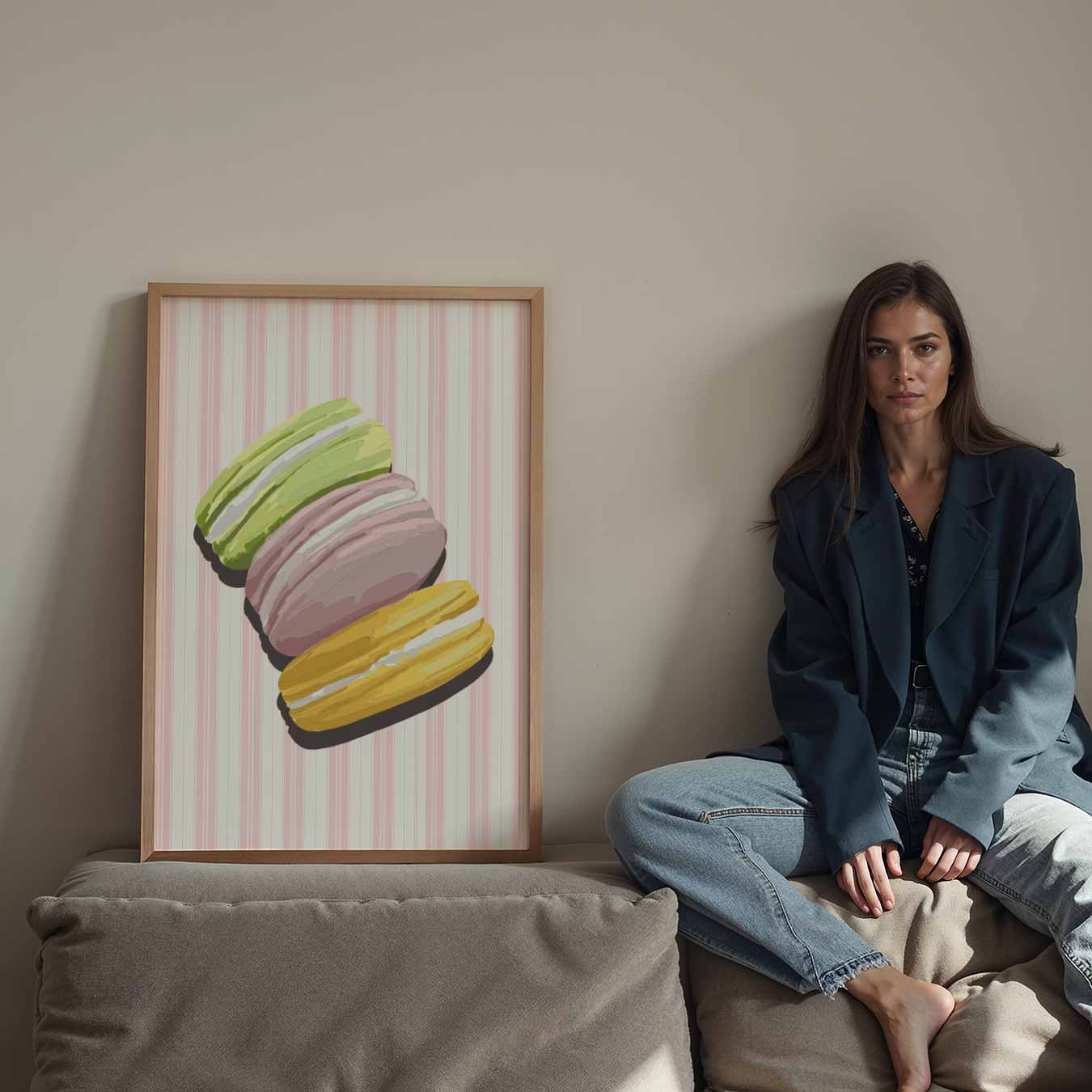 Kleurrijke Macaron Sfeerposter-WallArtistic
