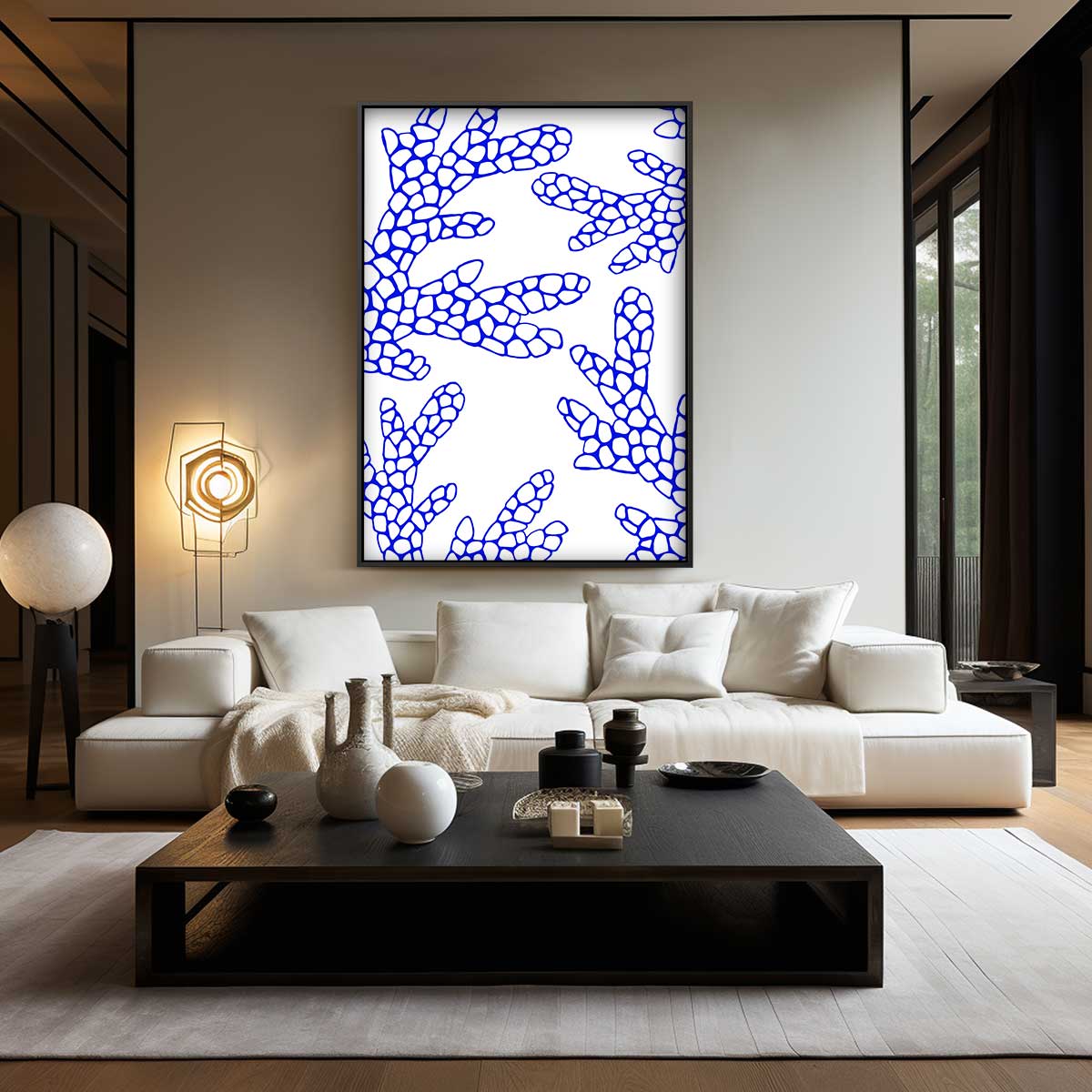 Blauwe Koraaldroom Poster Kunstwerk-canvas-dibond-plexiglas-wanddecoratie-WallArtistic
