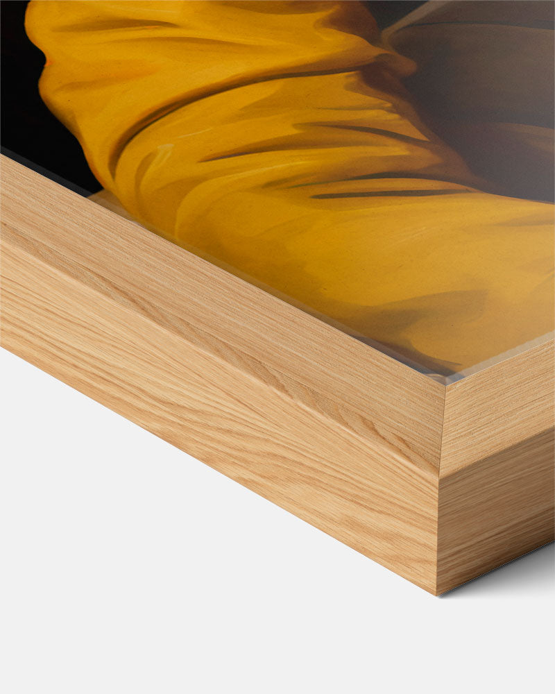 Stijlvolle Hond in Geel Kostuum Poster-WallArtistic