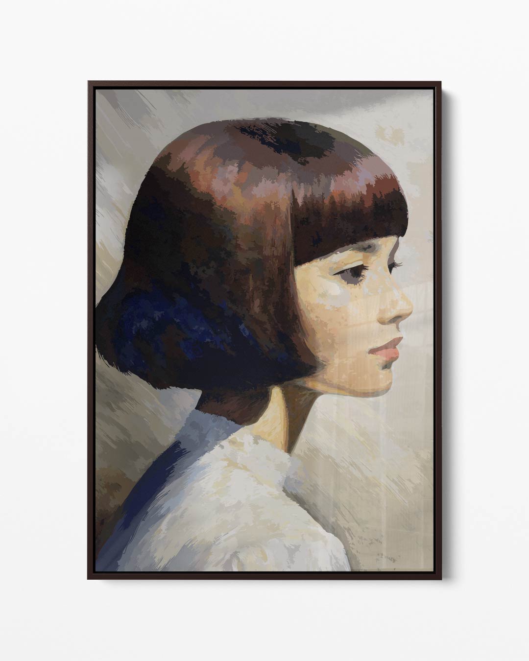 Elegante Zijaanzicht Portret Kunstwerk-canvas-dibond-plexiglas-wanddecoratie-WallArtistic