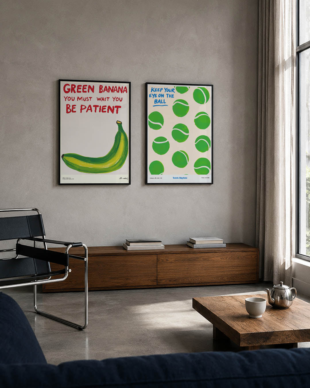 Kleurrijke bananenboodschap Posterset