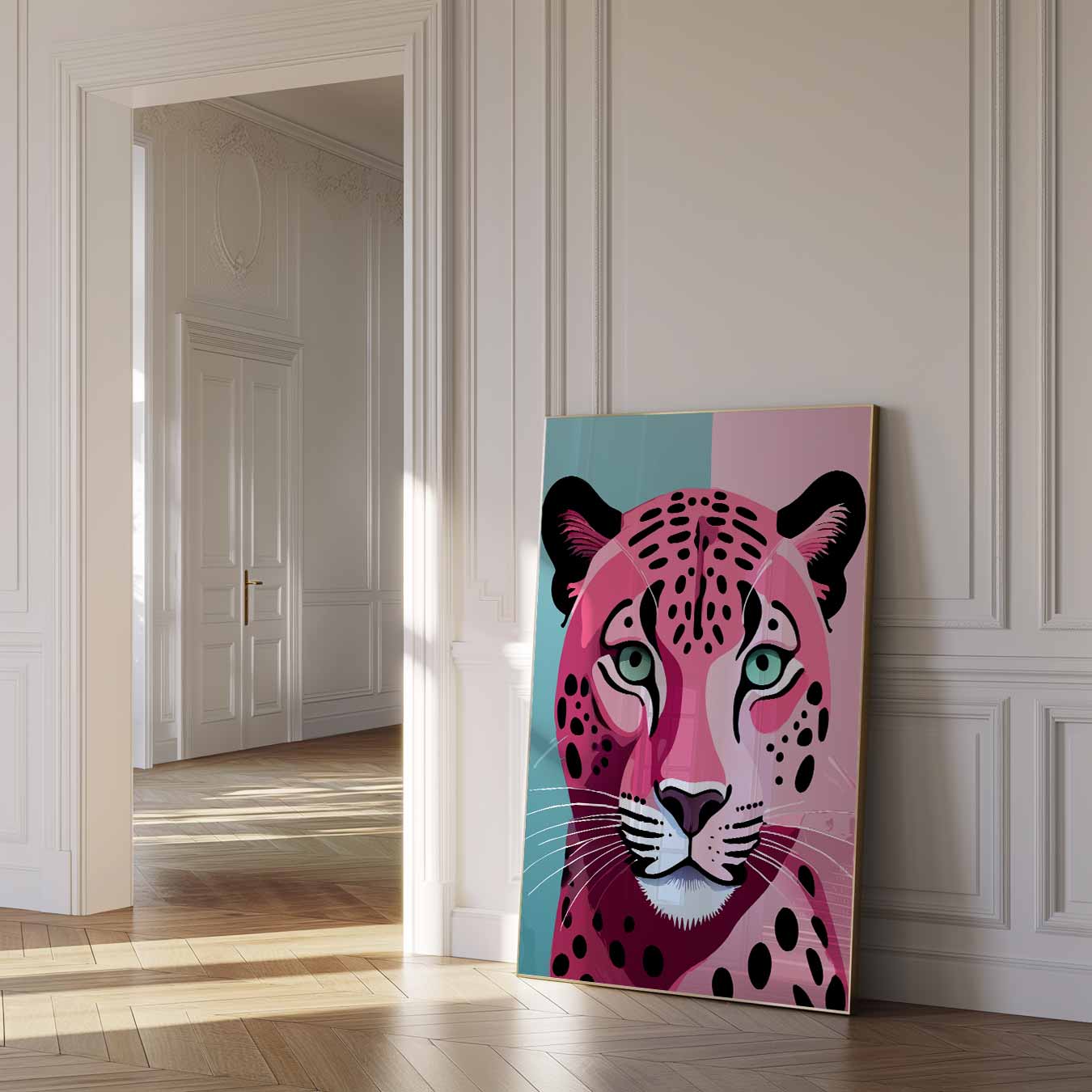 Kleurrijke Luipaard Poster-WallArtistic