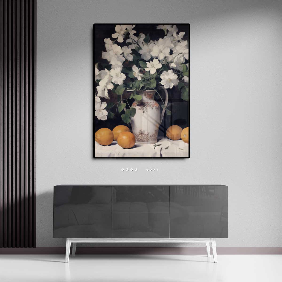 Frisse Bloemen en Citrus Kunstwerk-canvas-dibond-plexiglas-wanddecoratie-WallArtistic