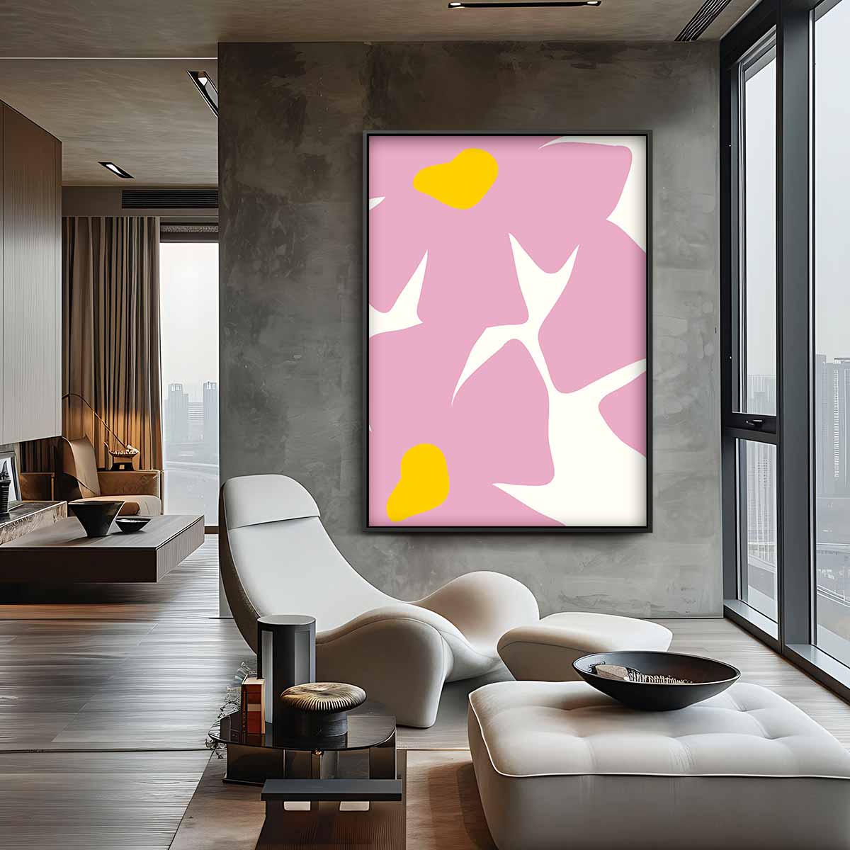 Vrolijke Bloemen Abstract Kunstwerk-canvas-dibond-plexiglas-wanddecoratie-WallArtistic