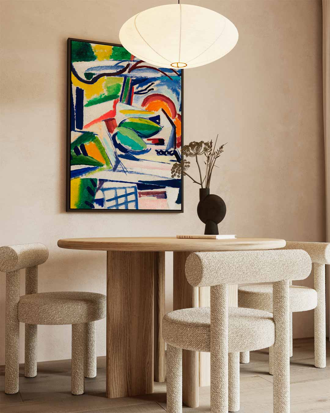 Kleurrijke Abstracte Compositie Kunstwerk-canvas-dibond-plexiglas-wanddecoratie-WallArtistic