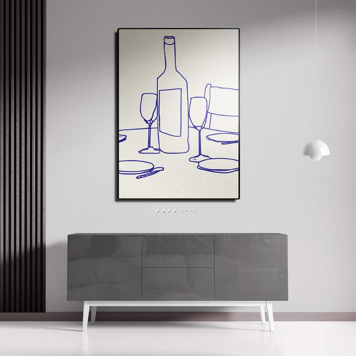 Stijlvolle Tafelscène Illustratie Kunstwerk-canvas-dibond-plexiglas-wanddecoratie-WallArtistic