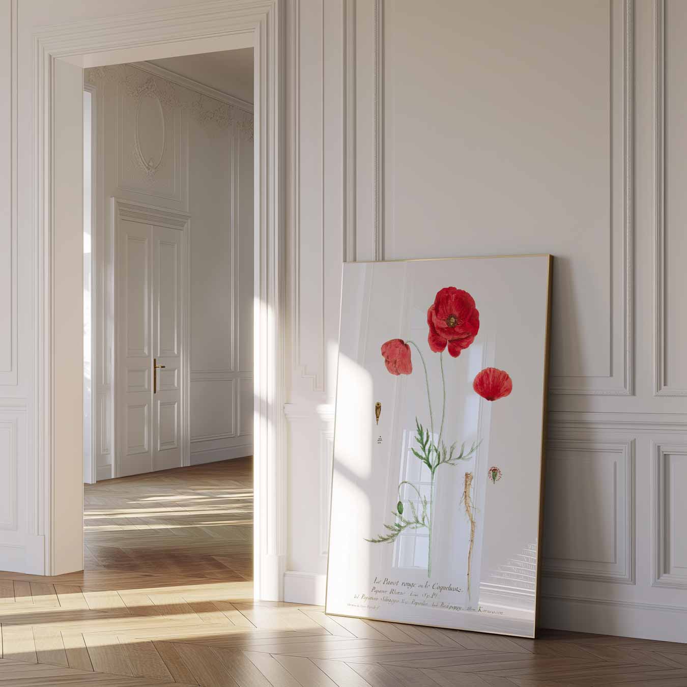 Vintage Klaproos Botanische Poster-WallArtistic