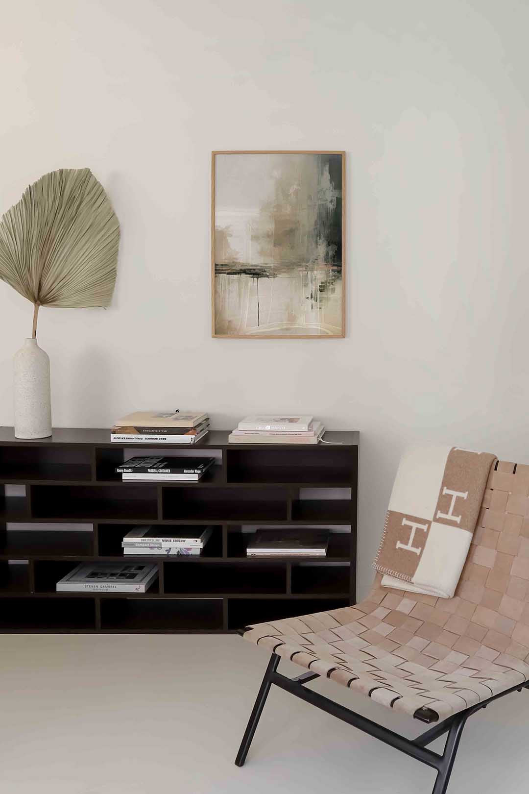 Abstracte beige en grijze Poster