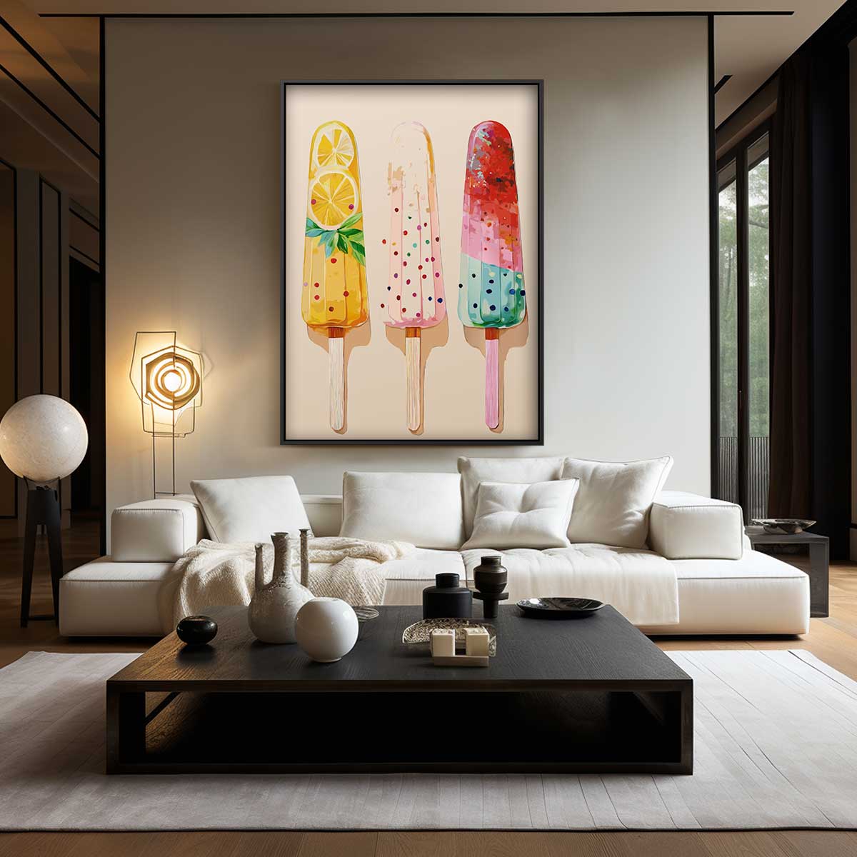 Kleurrijke IJsjes Illustratie Kunstwerk-canvas-dibond-plexiglas-wanddecoratie-WallArtistic