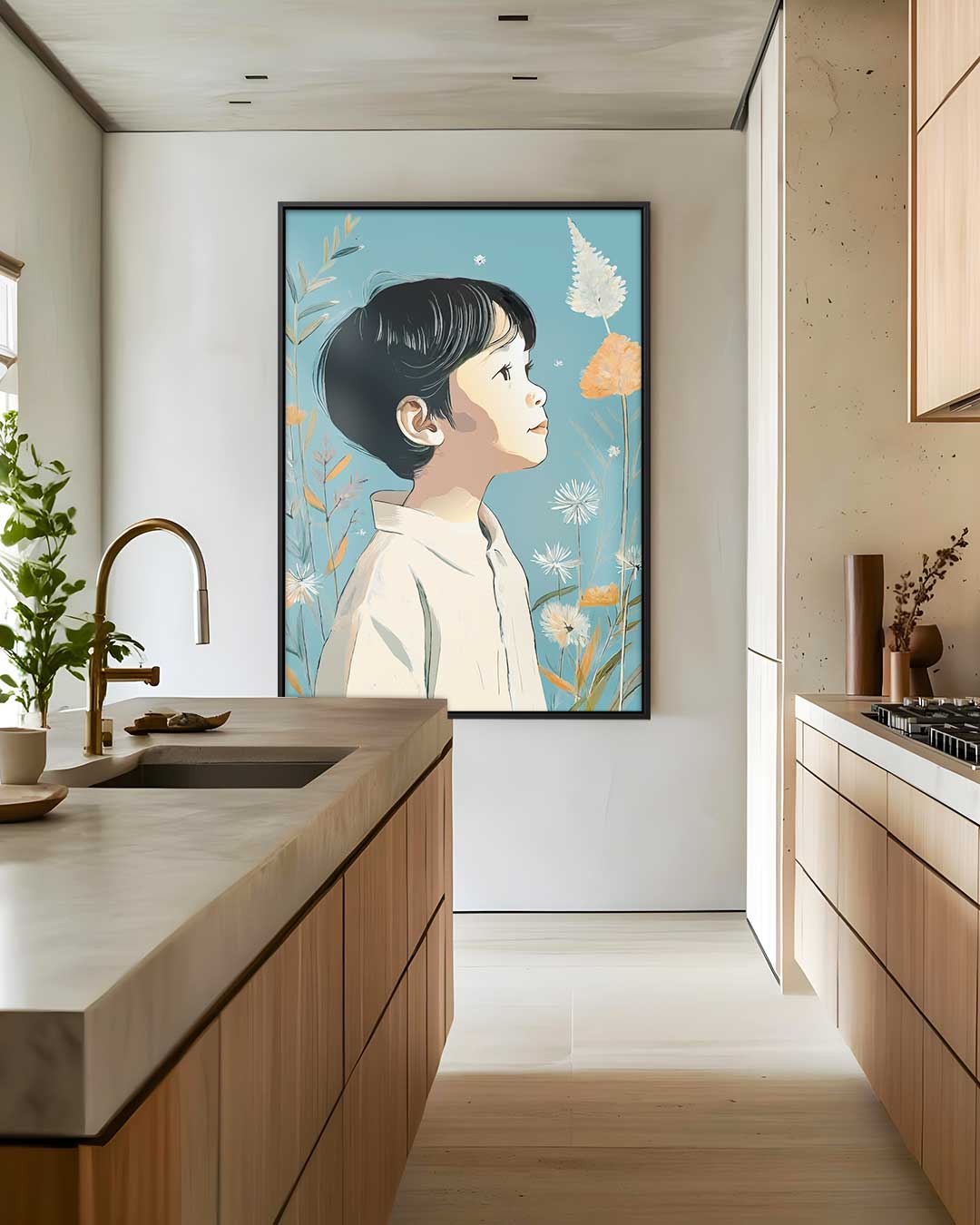 Dromerige Kinderblik Kunstwerk-canvas-dibond-plexiglas-wanddecoratie-WallArtistic