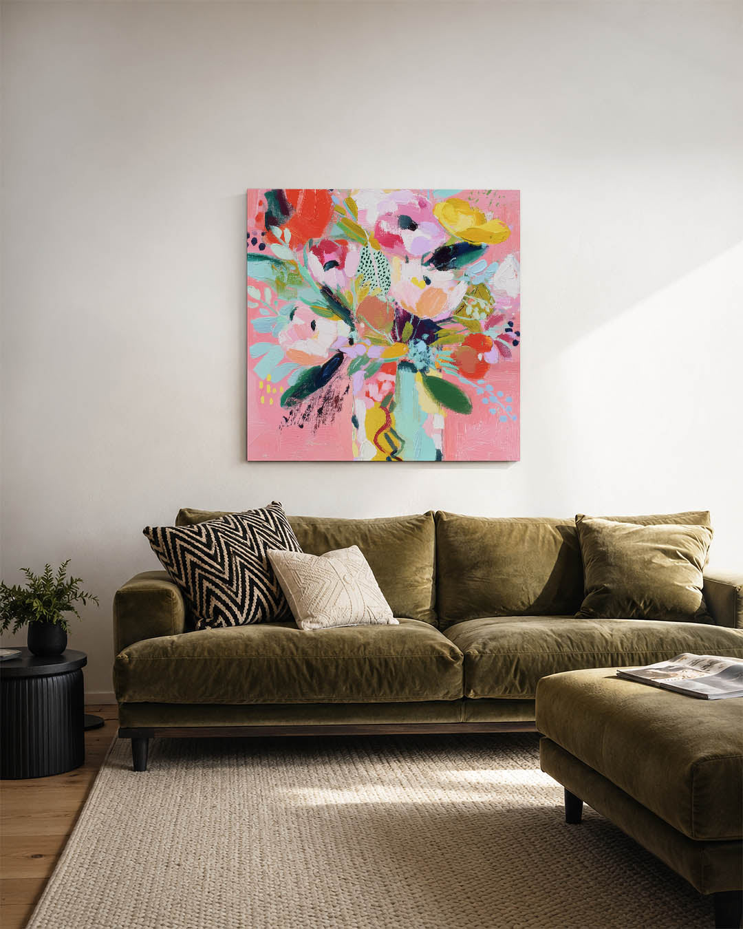 Kleurrijke bloemexplosie Kunstwerk