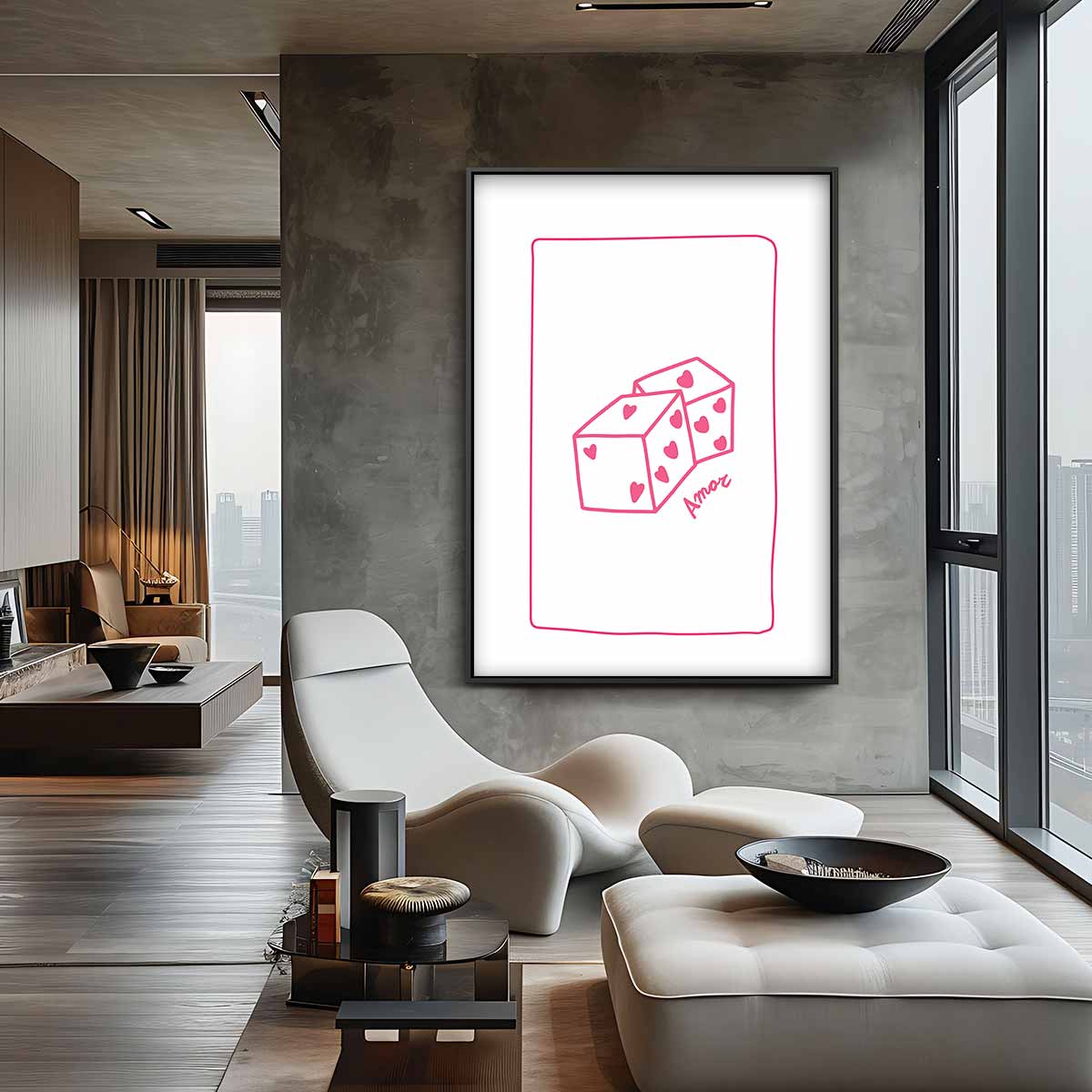 Dobbelstenen van Liefde Kunstwerk-canvas-dibond-plexiglas-wanddecoratie-WallArtistic