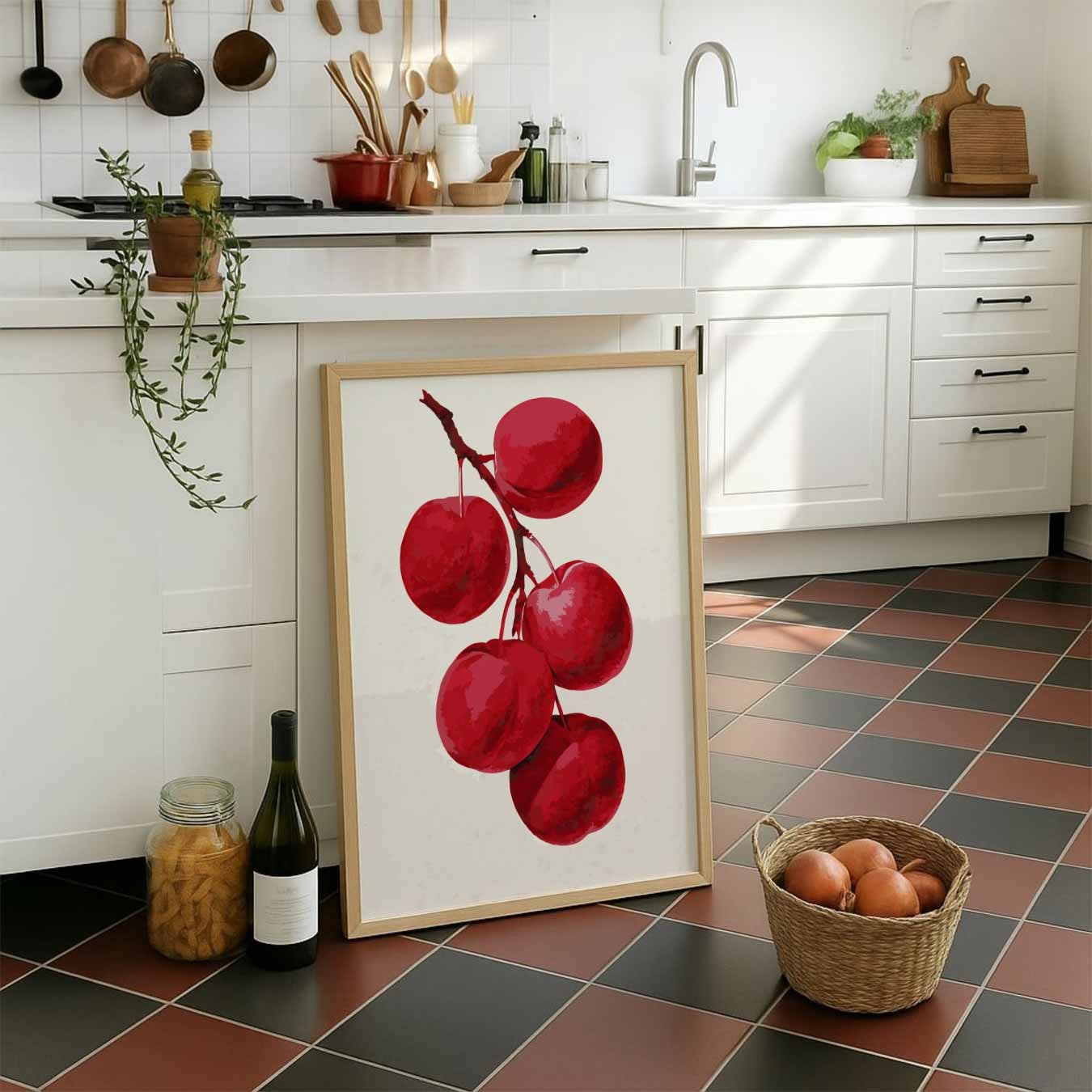 Elegante Rode Vruchten Poster-WallArtistic