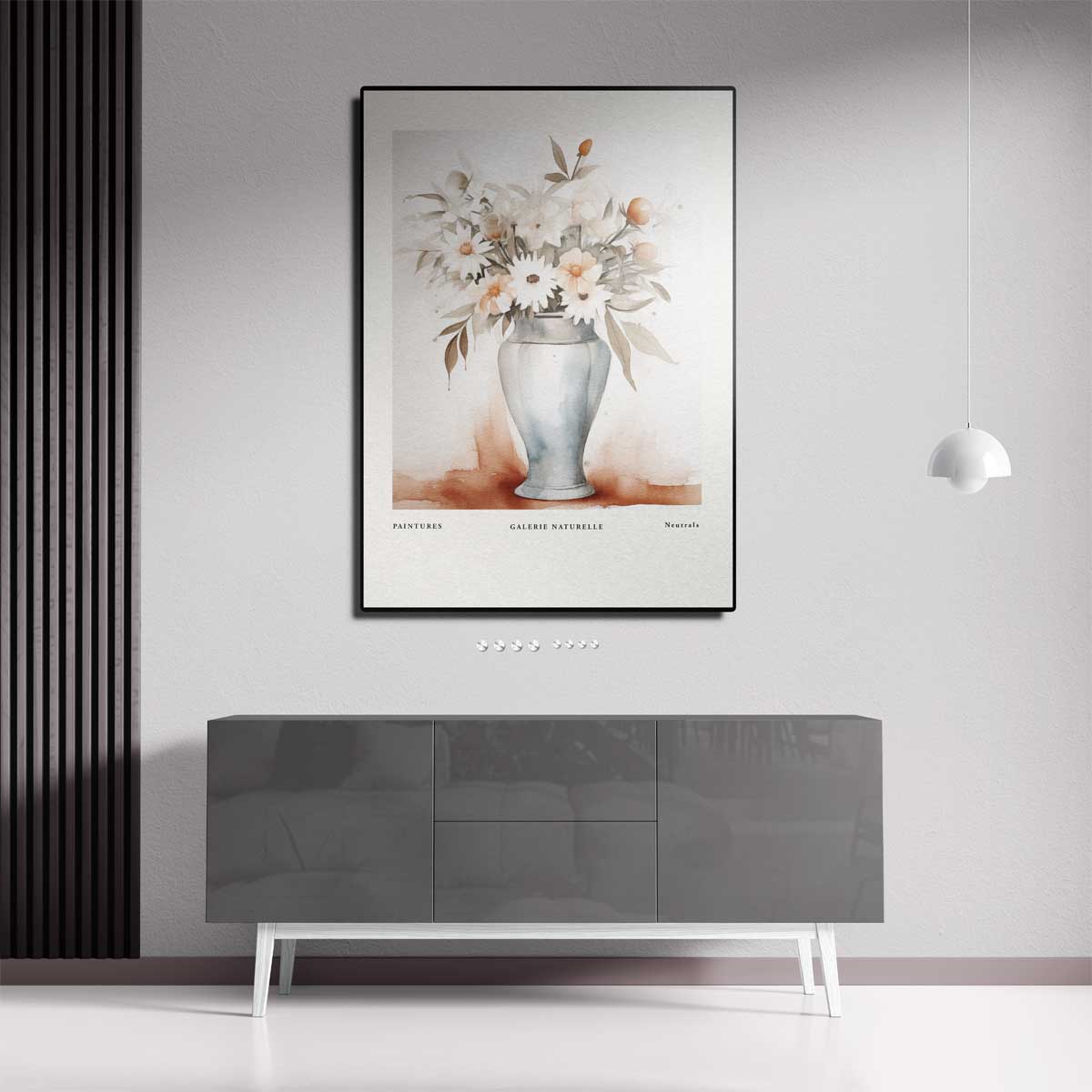 Neutrals Bloemenpracht in Aquarel Kunstwerk-canvas-dibond-plexiglas-wanddecoratie-WallArtistic