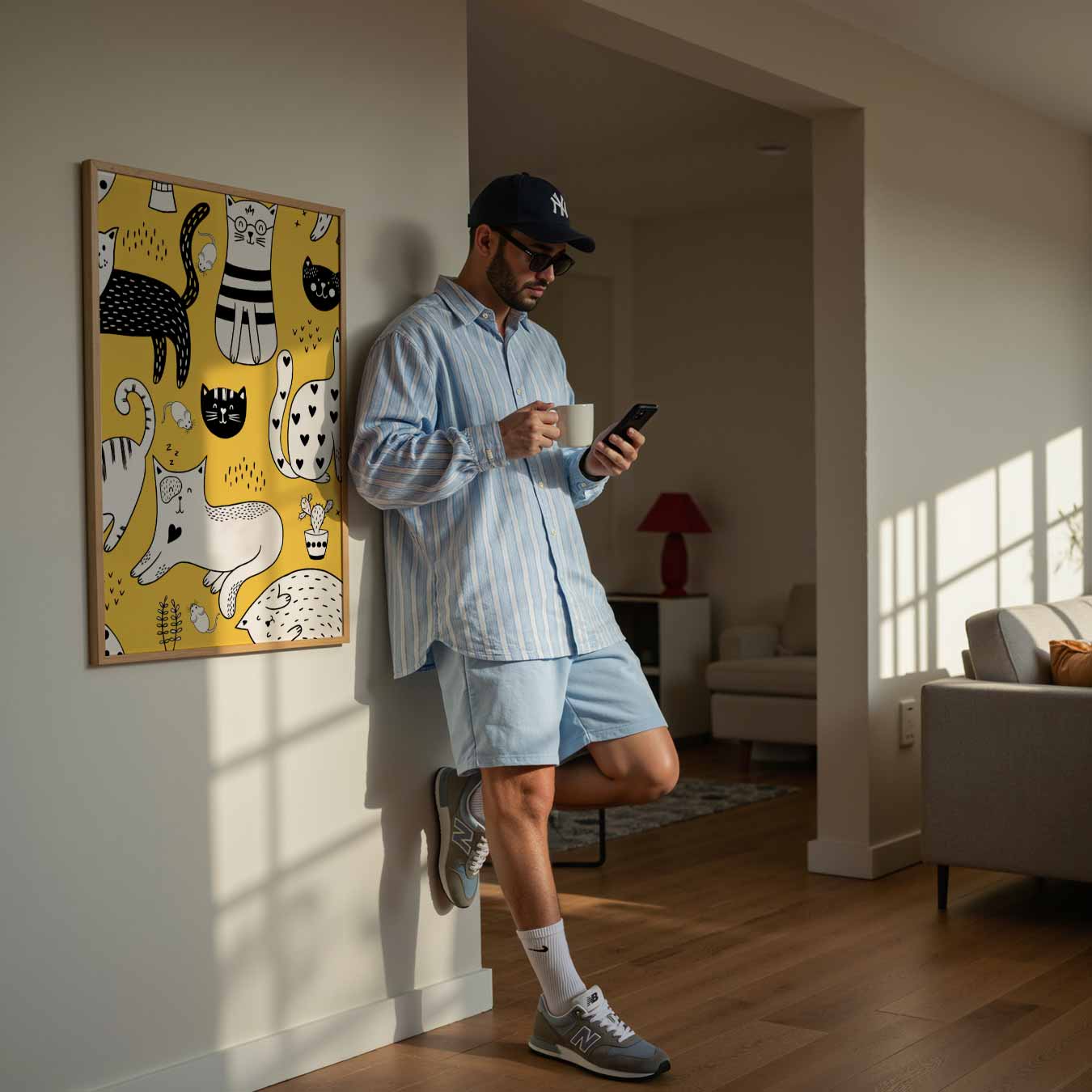 Speelse Katten en Muisjes Poster-WallArtistic