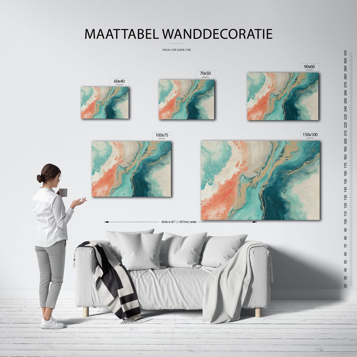 Vloeiende kleurencompositie Kunstwerk