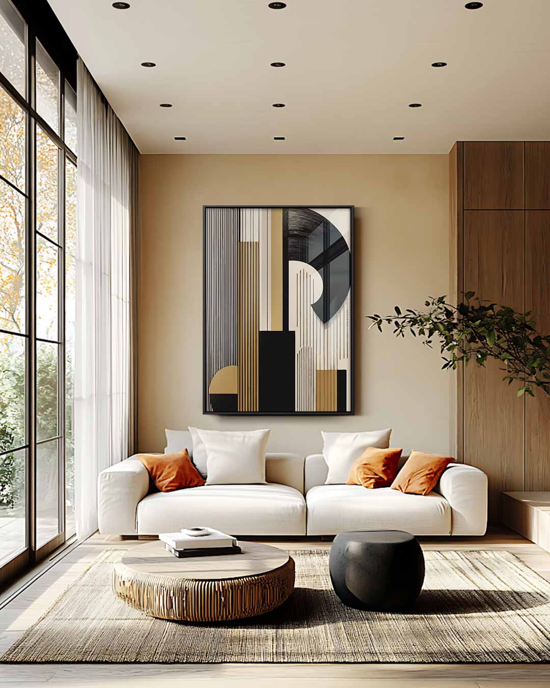 Moderne Geometrische Stadsabstractie Kunstwerk-canvas-dibond-plexiglas-wanddecoratie-WallArtistic