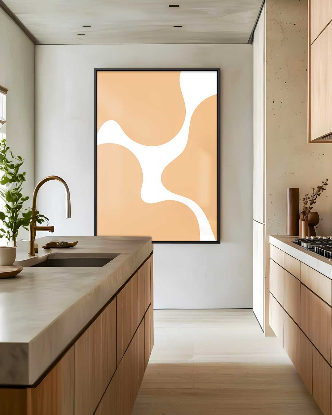 Vloeiende Vorm Abstractie Kunstwerk-canvas-dibond-plexiglas-wanddecoratie-WallArtistic