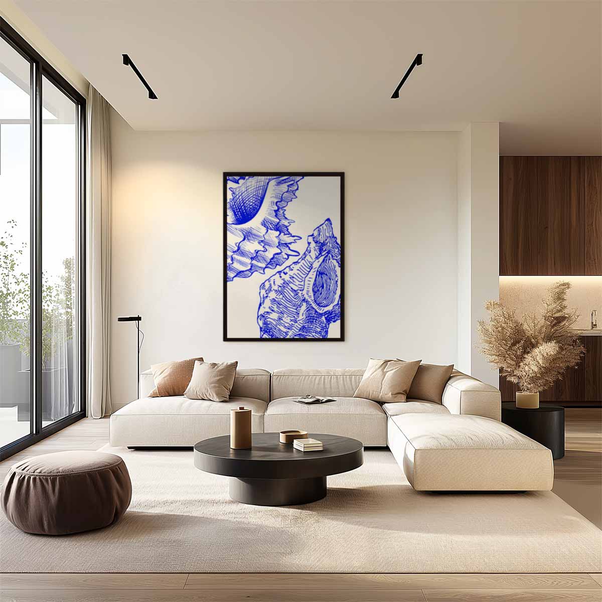 Zeegeheimen in Blauw Kunstwerk-canvas-dibond-plexiglas-wanddecoratie-WallArtistic