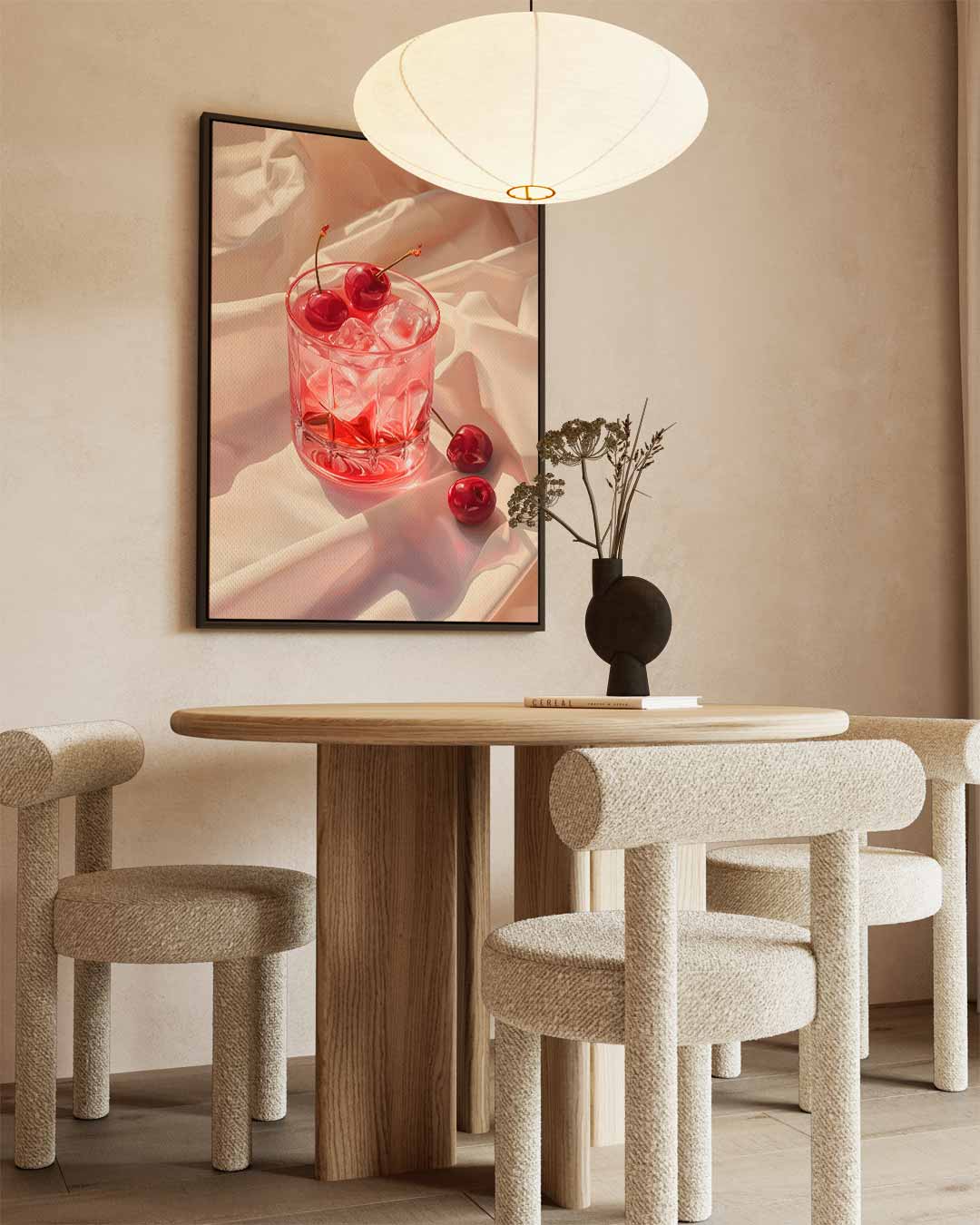 Verfrissende Kersen Op IJs Kunstwerk-canvas-dibond-plexiglas-wanddecoratie-WallArtistic