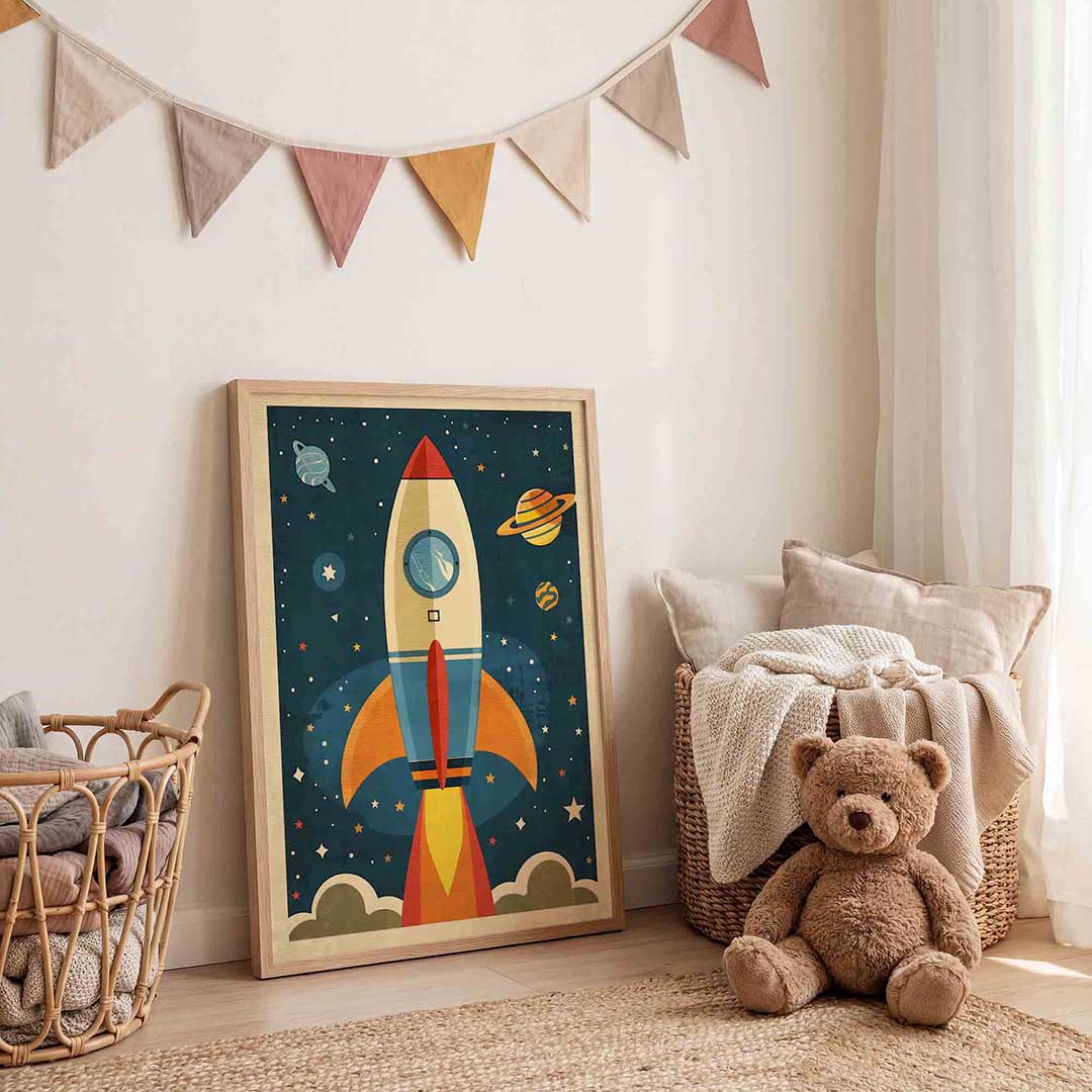 Raket en planeten Poster